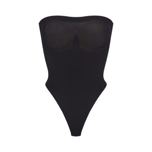 SEAMLESS SCULPT STRAPLESS THONG BODYSUIT | ONYX