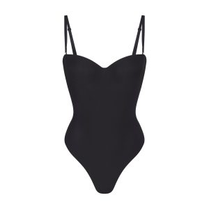 SKIMS BODY UNDERWIRE THONG BODYSUIT | ONYX