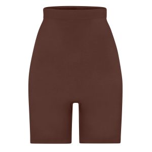 SEAMLESS SCULPT HIGH-WAISTED ABOVE THE KNEE SHORT | COCOA