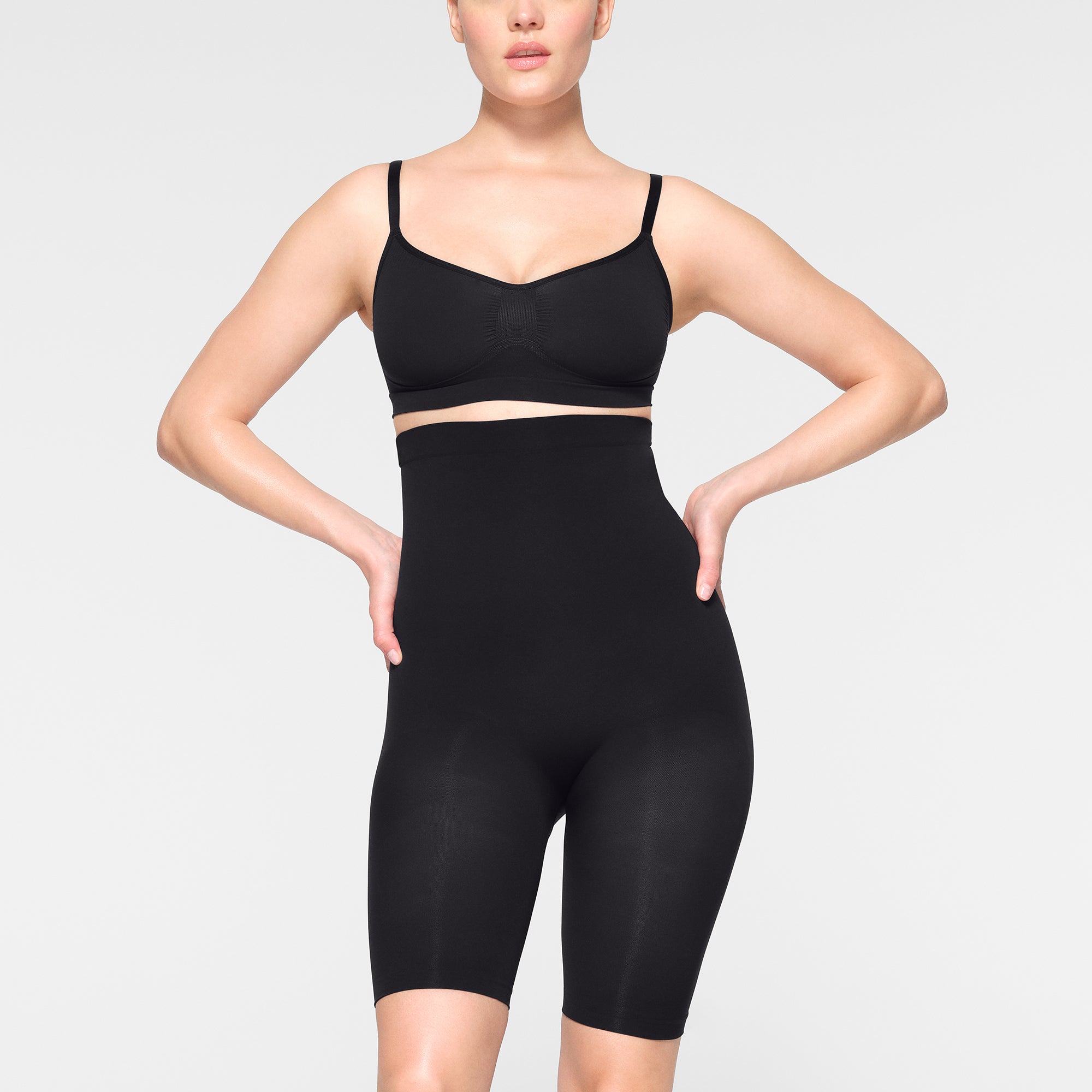 SEAMLESS SCULPT HIGH-WAISTED ABOVE THE KNEE SHORT | ONYX - Image 2