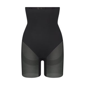 POWER MESH SHAPEWEAR CORE SCULPT HIGH-WAISTED MID THIGH SHORT | ONYX