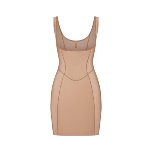 POWER MESH SHAPEWEAR OPEN BUST SLIP DRESS | SIENNA