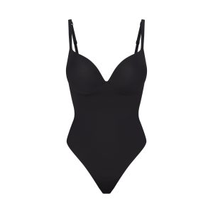 SKIMS ULTIMATE BODY PUSH-UP THONG BODYSUIT | ONYX
