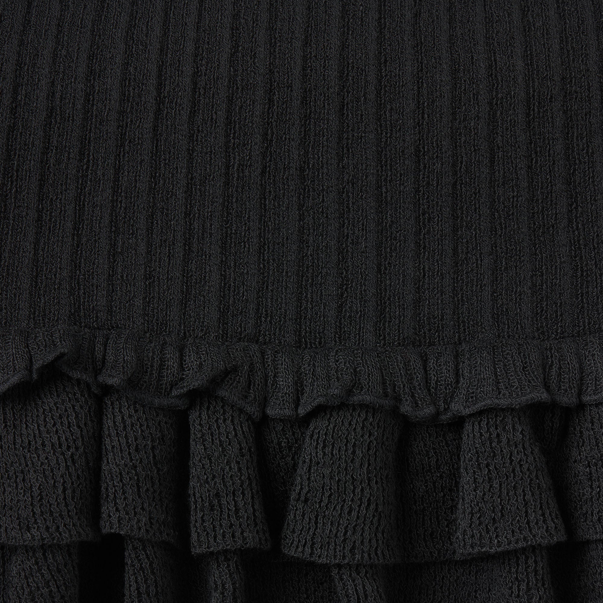 SHEER KNIT RUFFLE MINI SKIRT | ONYX - Image 6