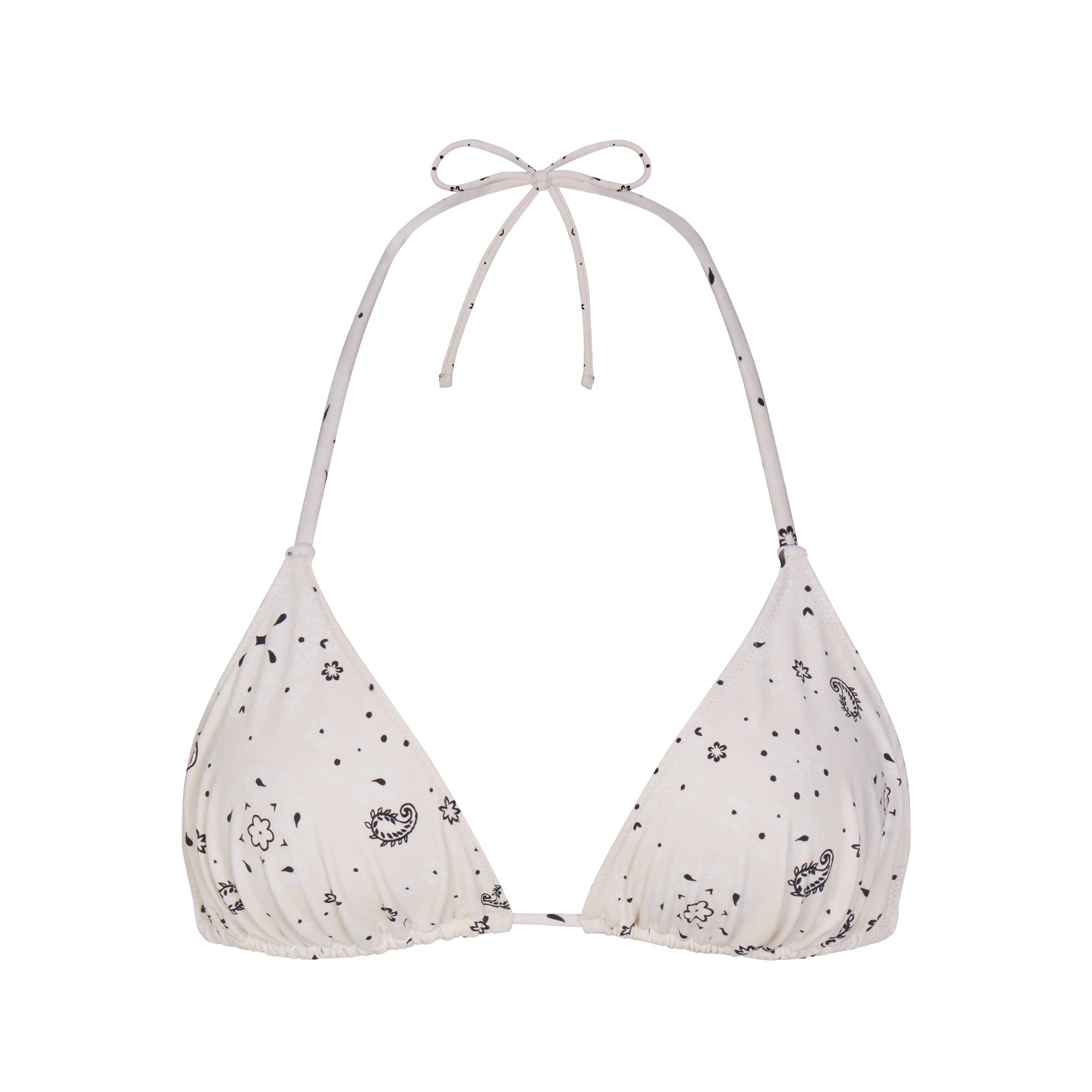 SIGNATURE SWIM TRIANGLE BIKINI TOP | ECRU BANDANA PRINT