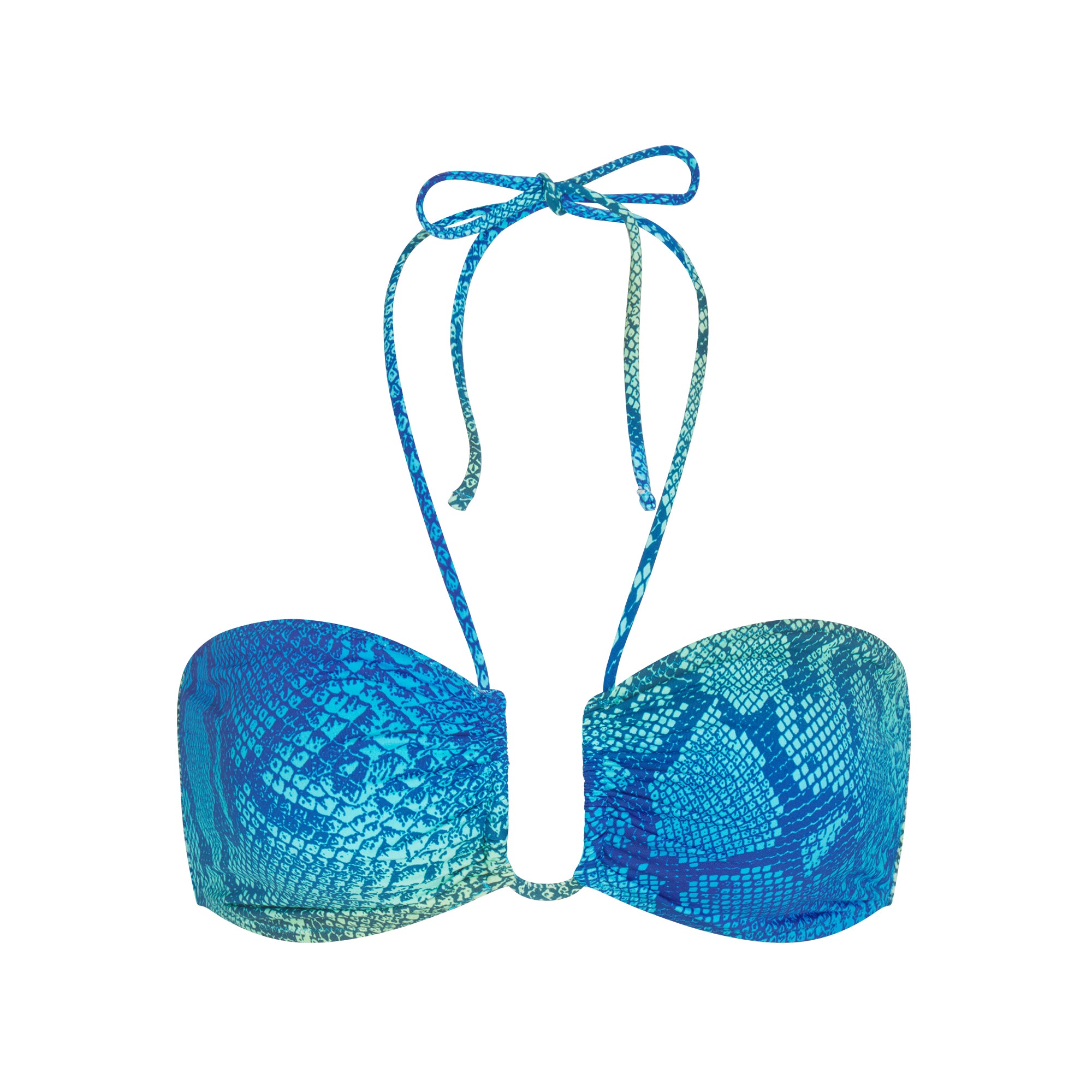 SIGNATURE SWIM HALTER BIKINI TOP | AQUA OMBRE SNAKE