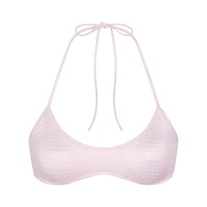 SATIN SWIM SMOCKED SCOOP BIKINI TOP | CHERRY BLOSSOM
