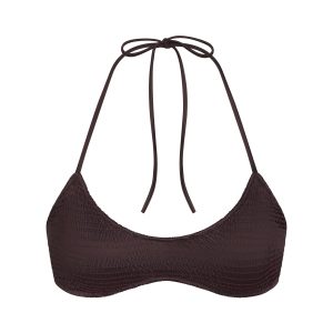 SATIN SWIM SMOCKED SCOOP BIKINI TOP | PHOENIX
