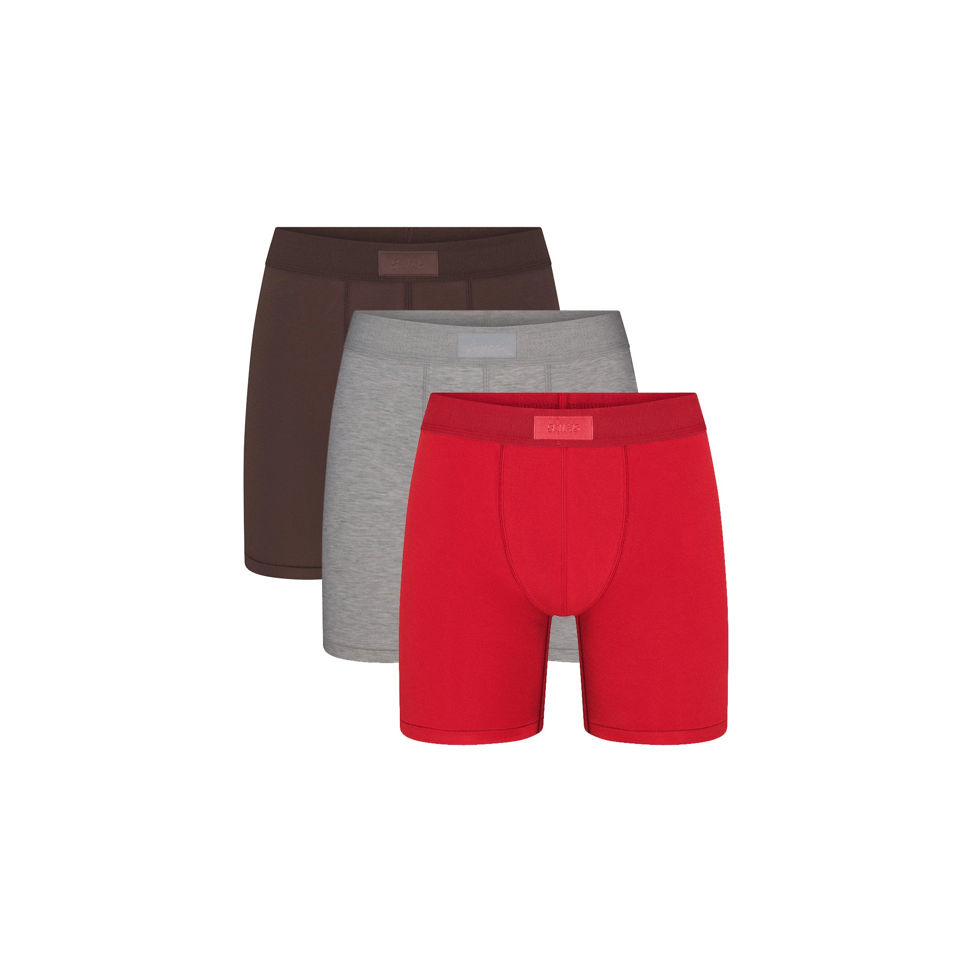 SKIMS COTTON MENS 5 BOXER BRIEF 3-PACK | RUBY ESPRESSO MULTI