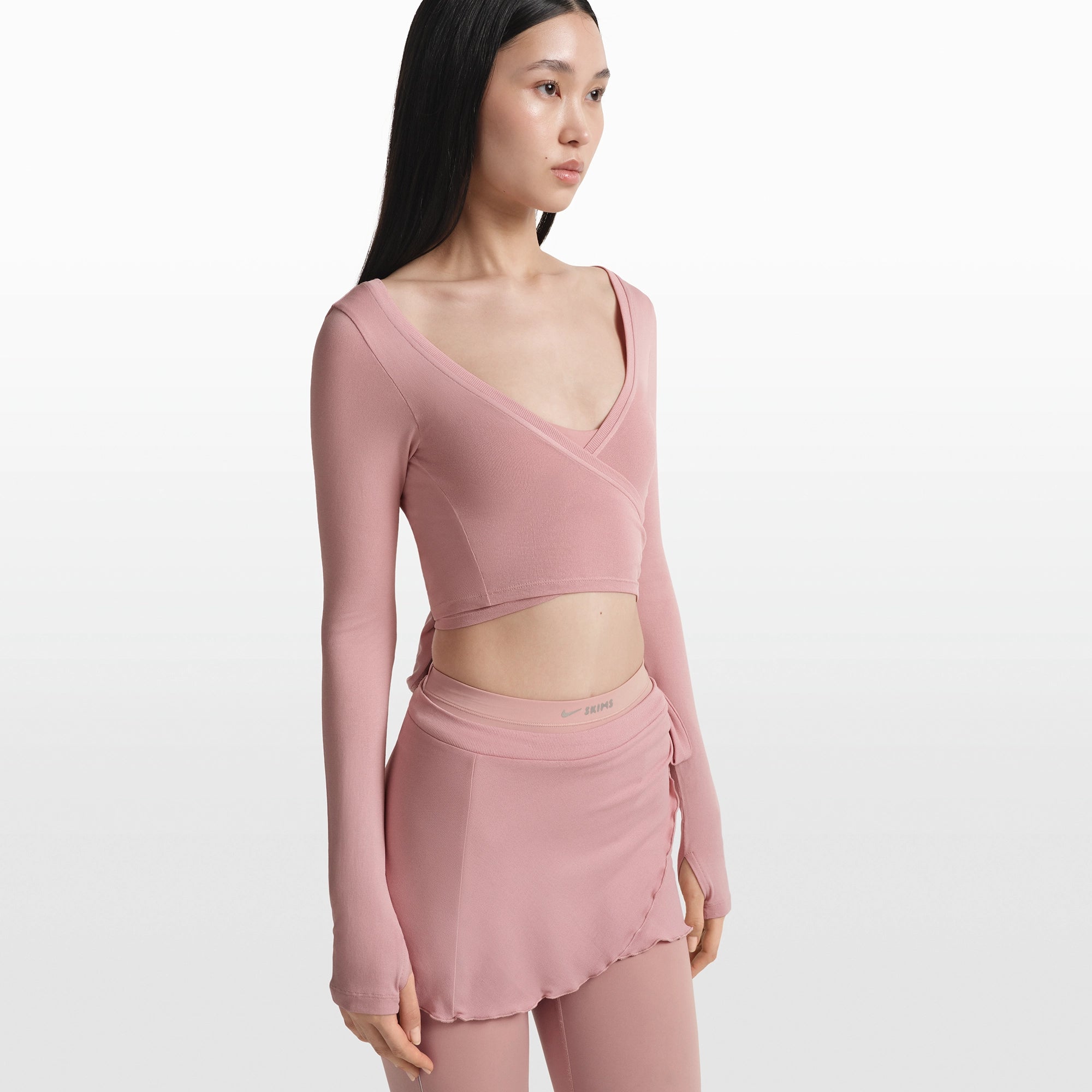 NikeSKIMS STRETCH KNIT WRAP SKIRT | HIMALAYAN - Image 4