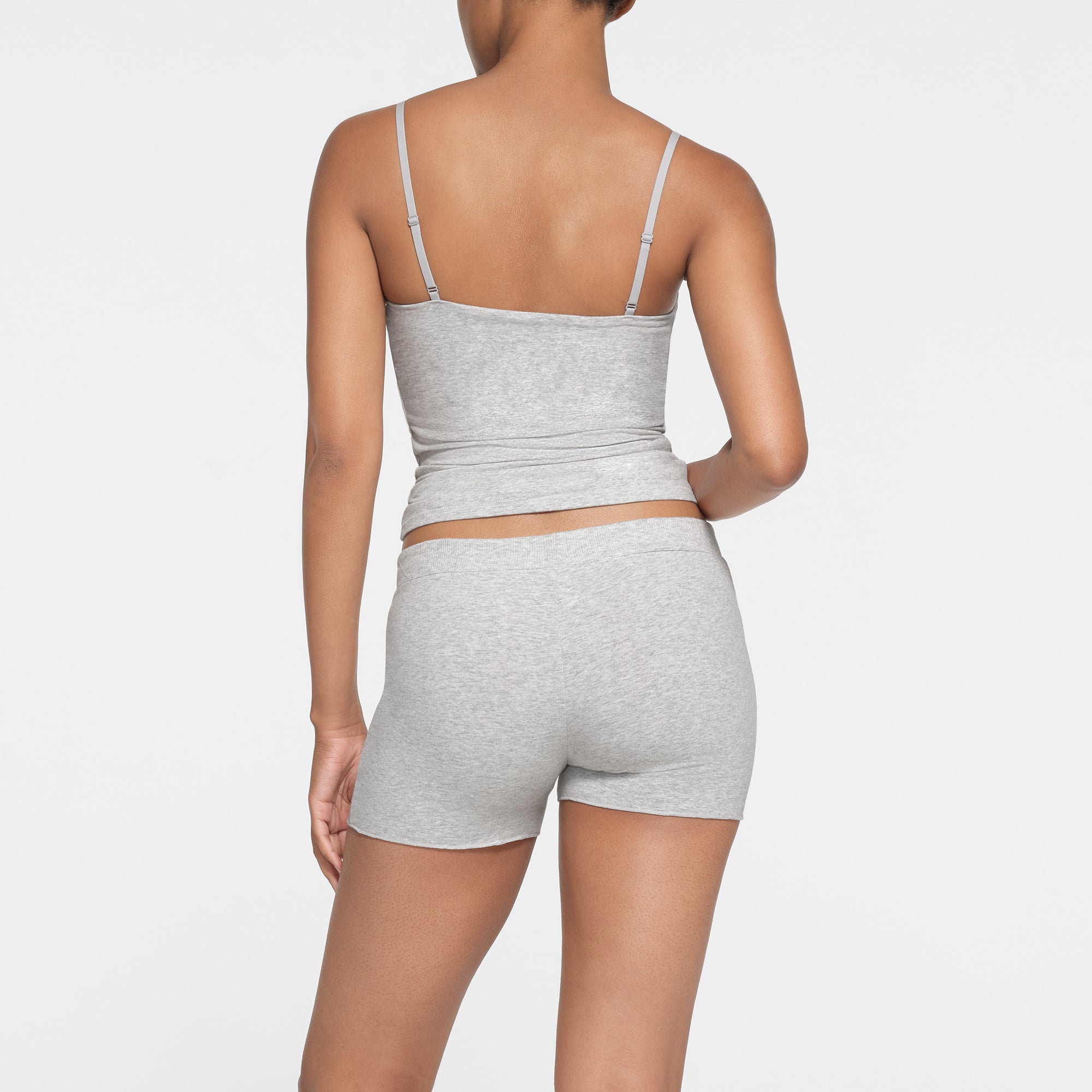 COTTON JERSEY CAMI | LIGHT HEATHER GREY - Image 4