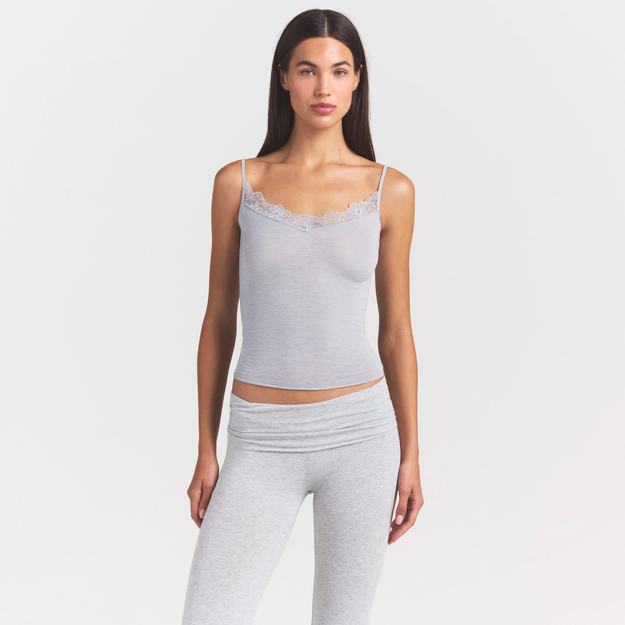 SHEER MODAL LACE CAMI | HEATHER GREY - Image 3