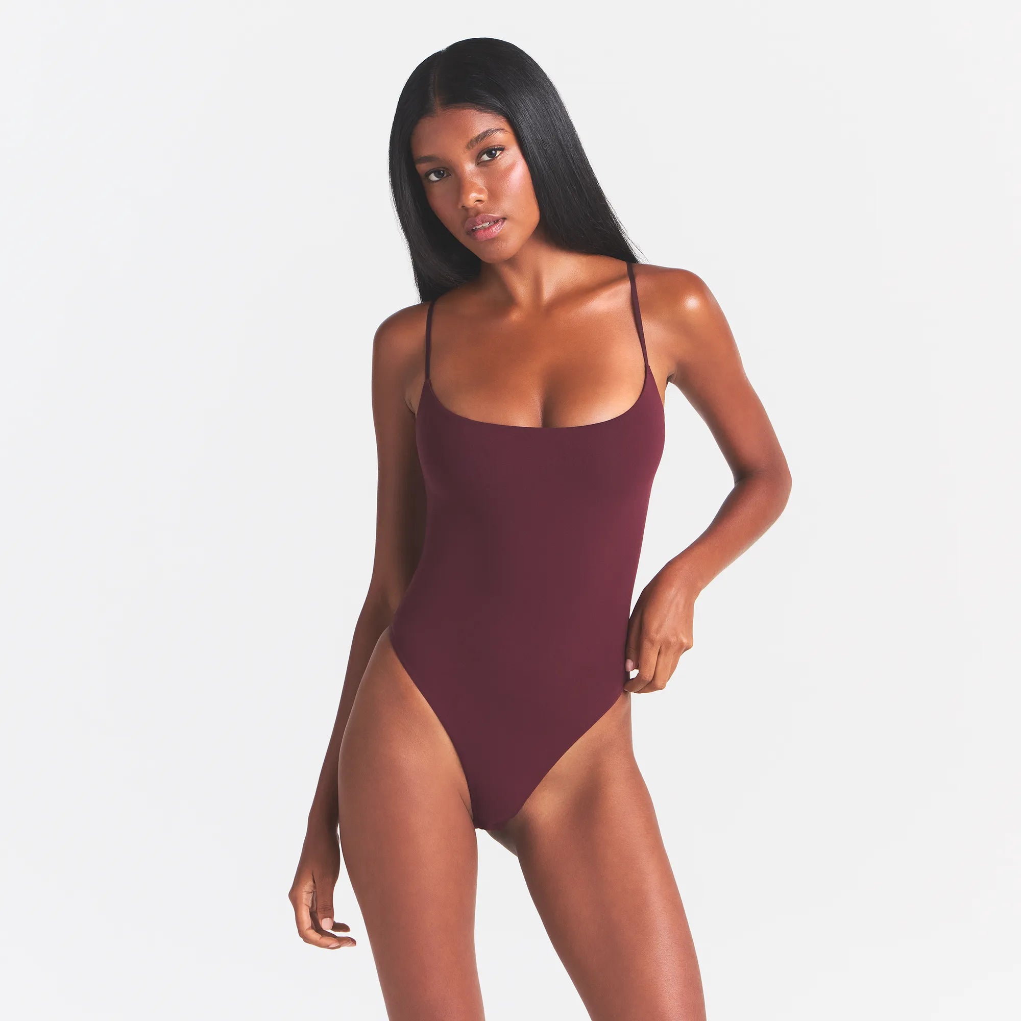 FITS EVERYBODY CAMI BODYSUIT | CURRANT - Image 2