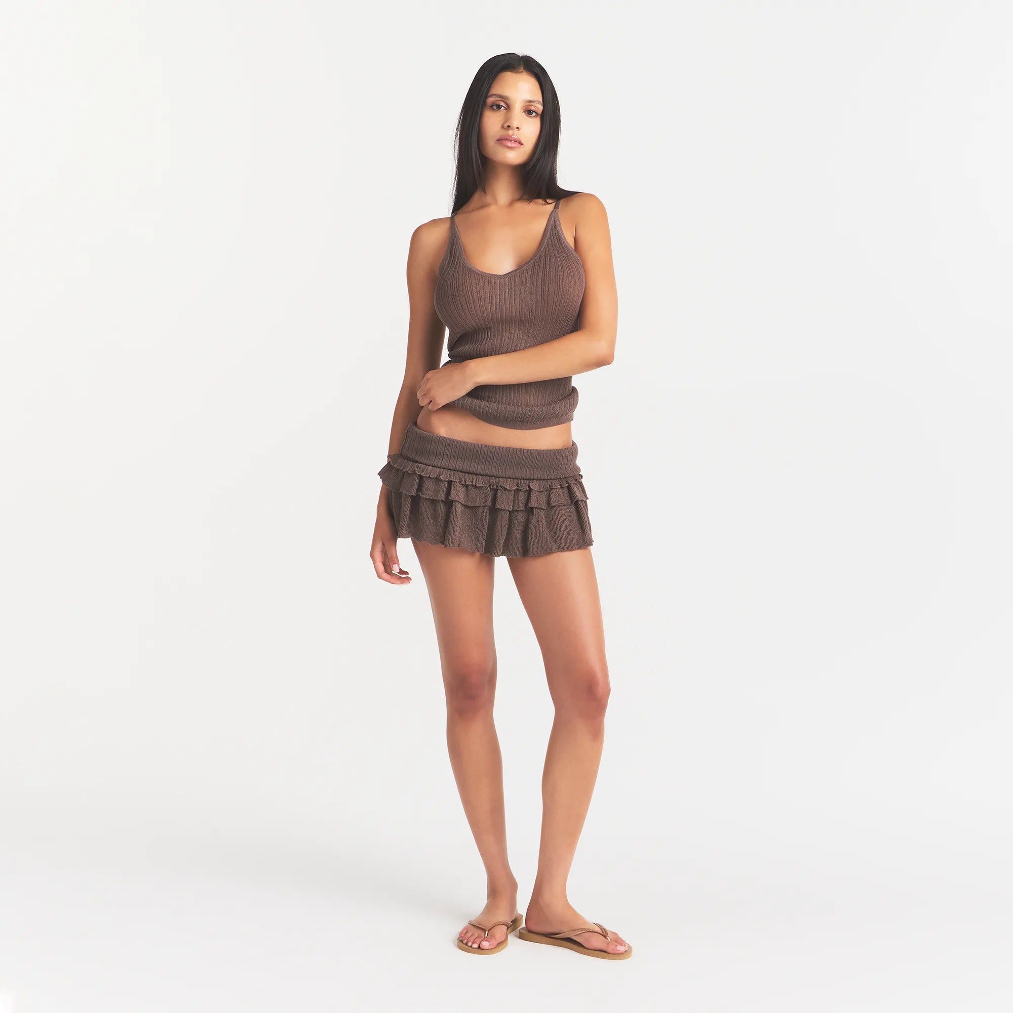 SHEER KNIT PLUNGE TANK | AMETHYST - Image 2