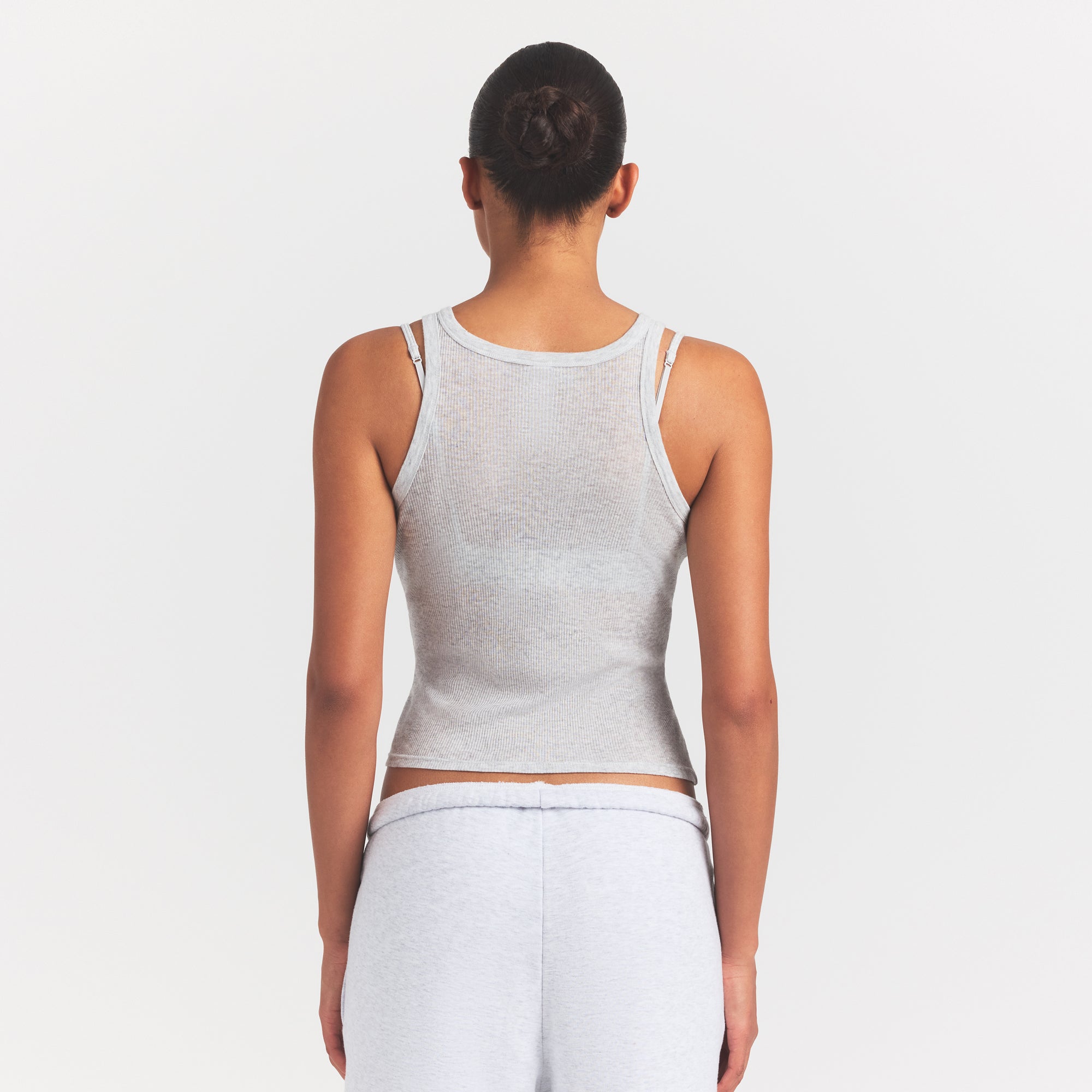 SHEER RIB TANK | LIGHT HEATHER GREY - Image 4