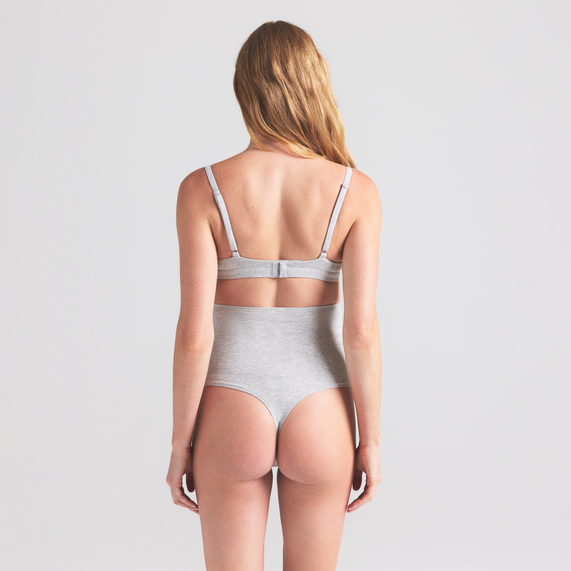 COTTON JERSEY MATERNITY NURSING SCOOP BRALETTE | LIGHT HEATHER GREY - Image 5