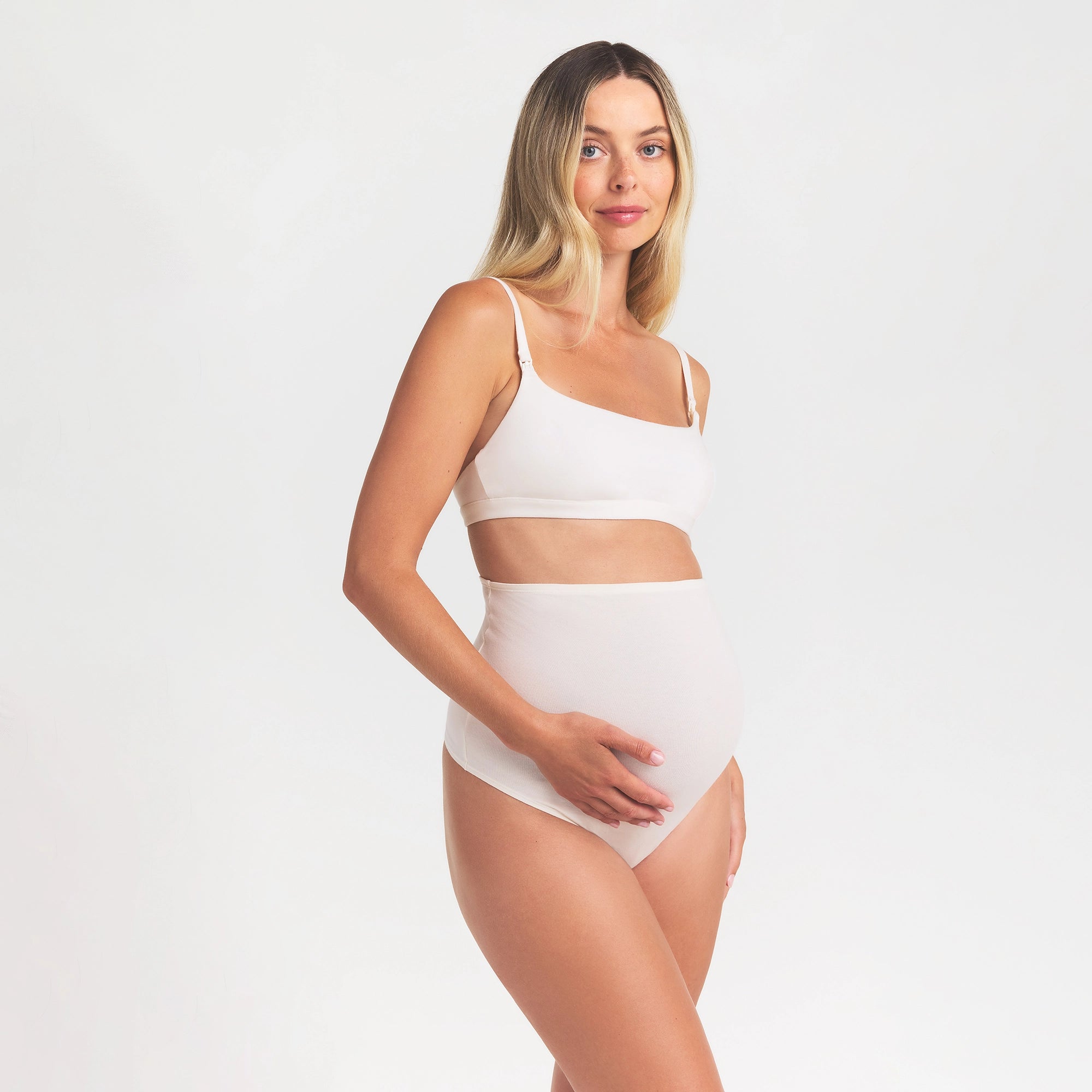 COTTON JERSEY MATERNITY NURSING SCOOP BRALETTE | MARBLE - Image 4