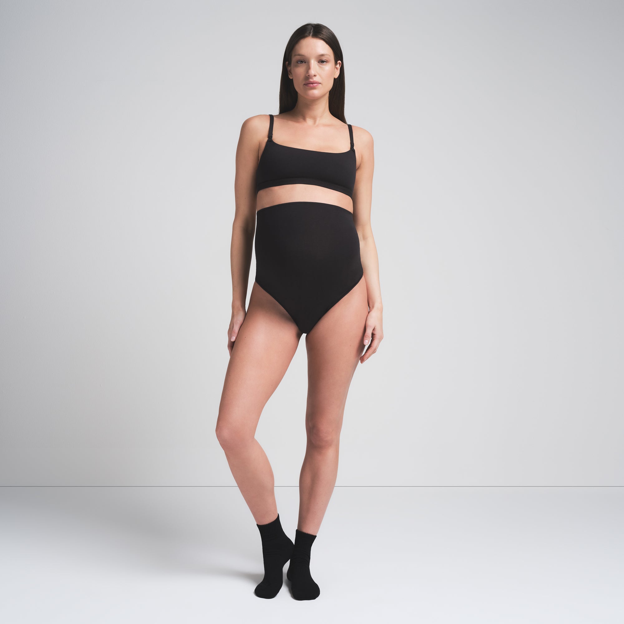 COTTON JERSEY MATERNITY NURSING SCOOP BRALETTE | SOOT - Image 4