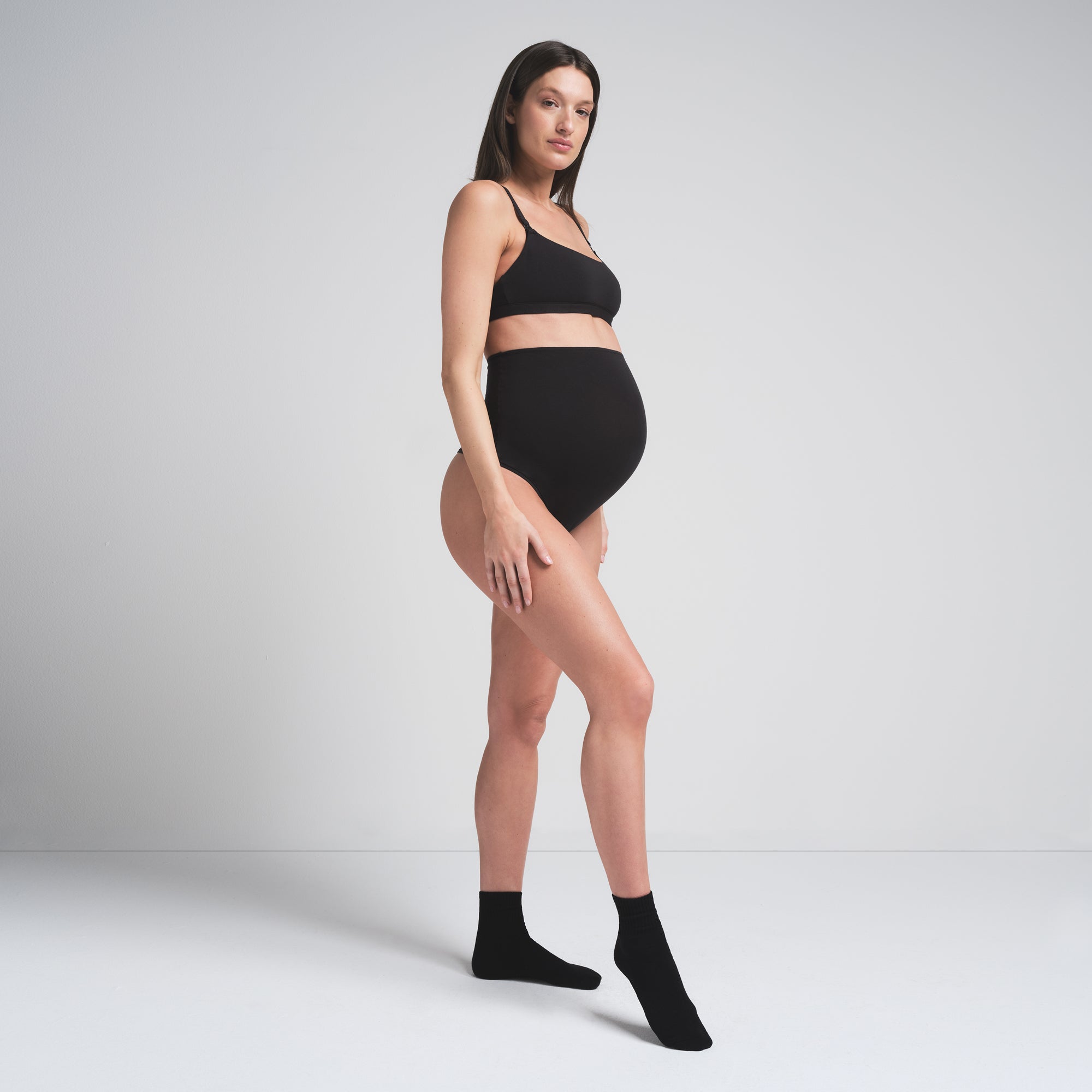 COTTON JERSEY MATERNITY NURSING SCOOP BRALETTE | SOOT - Image 2