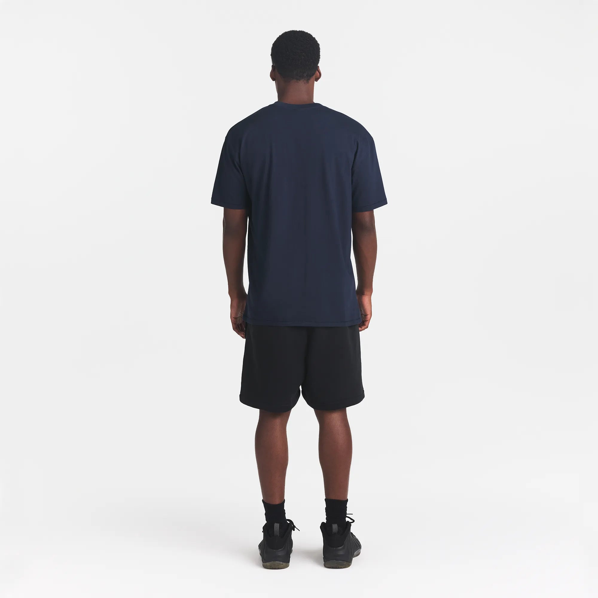 HEAVYWEIGHT COTTON MENS RELAXED T-SHIRT | BLUE BLACK - Image 4
