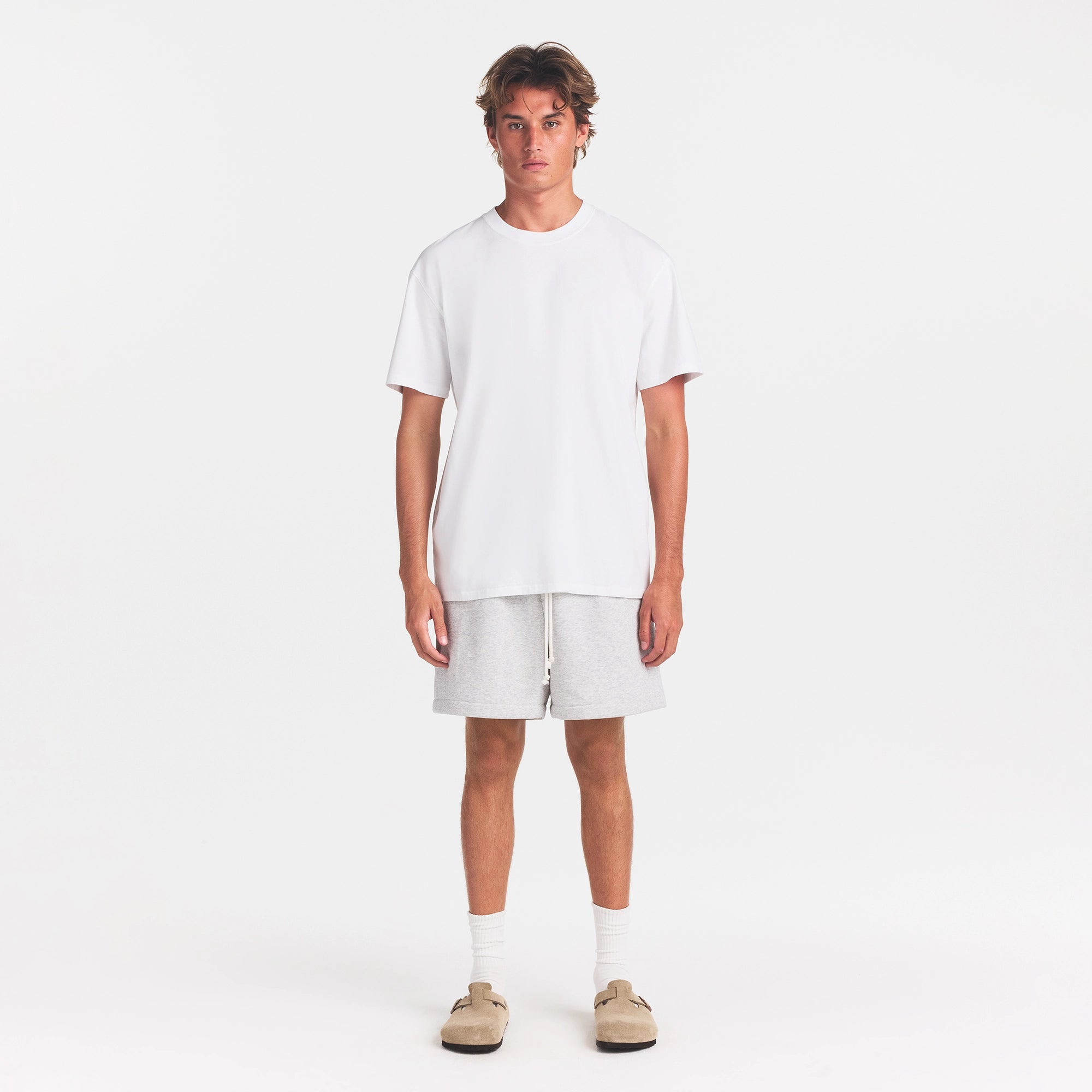 HEAVYWEIGHT COTTON MENS RELAXED T-SHIRT | CHALK - Image 2