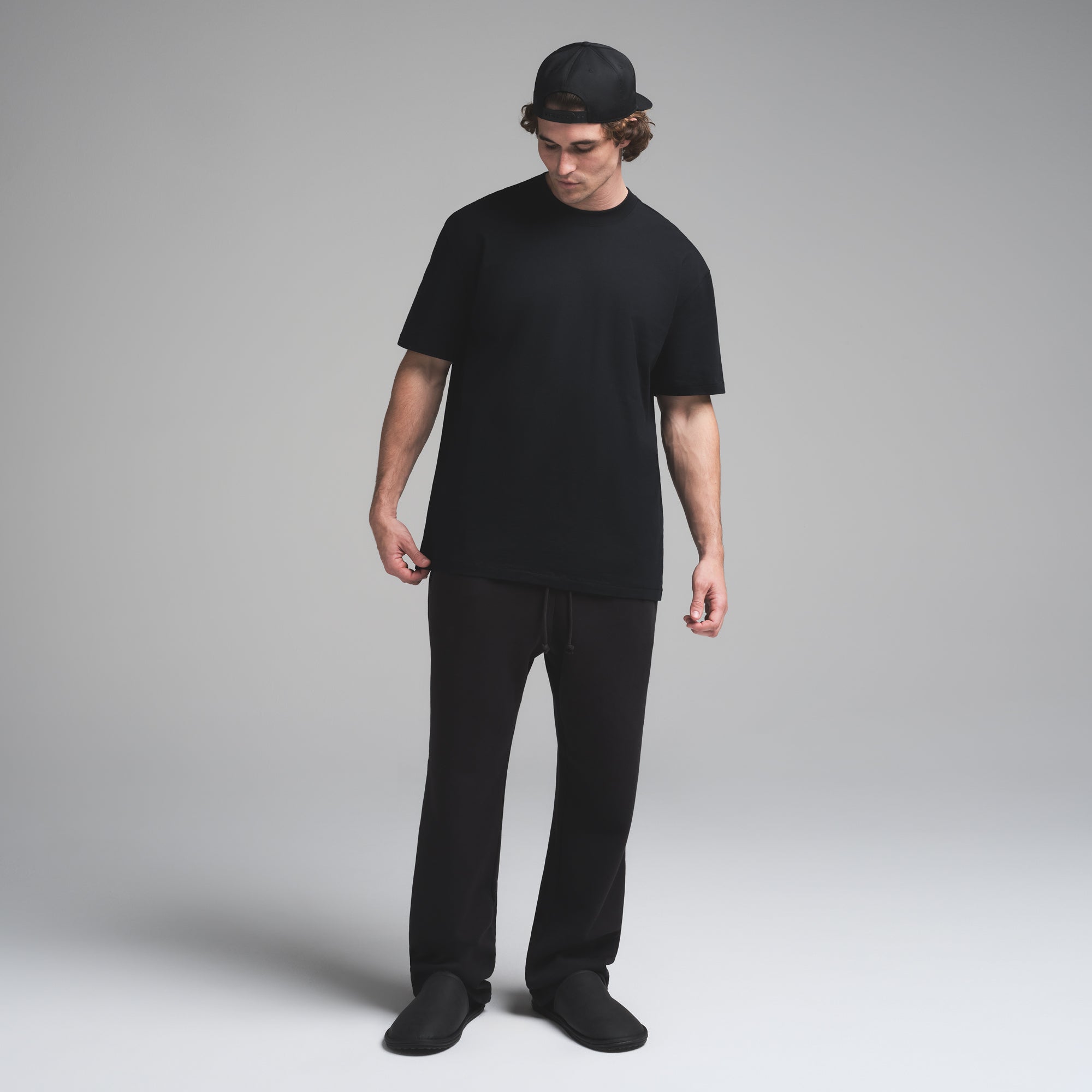 HEAVYWEIGHT COTTON MENS RELAXED T-SHIRT | OBSIDIAN - Image 4