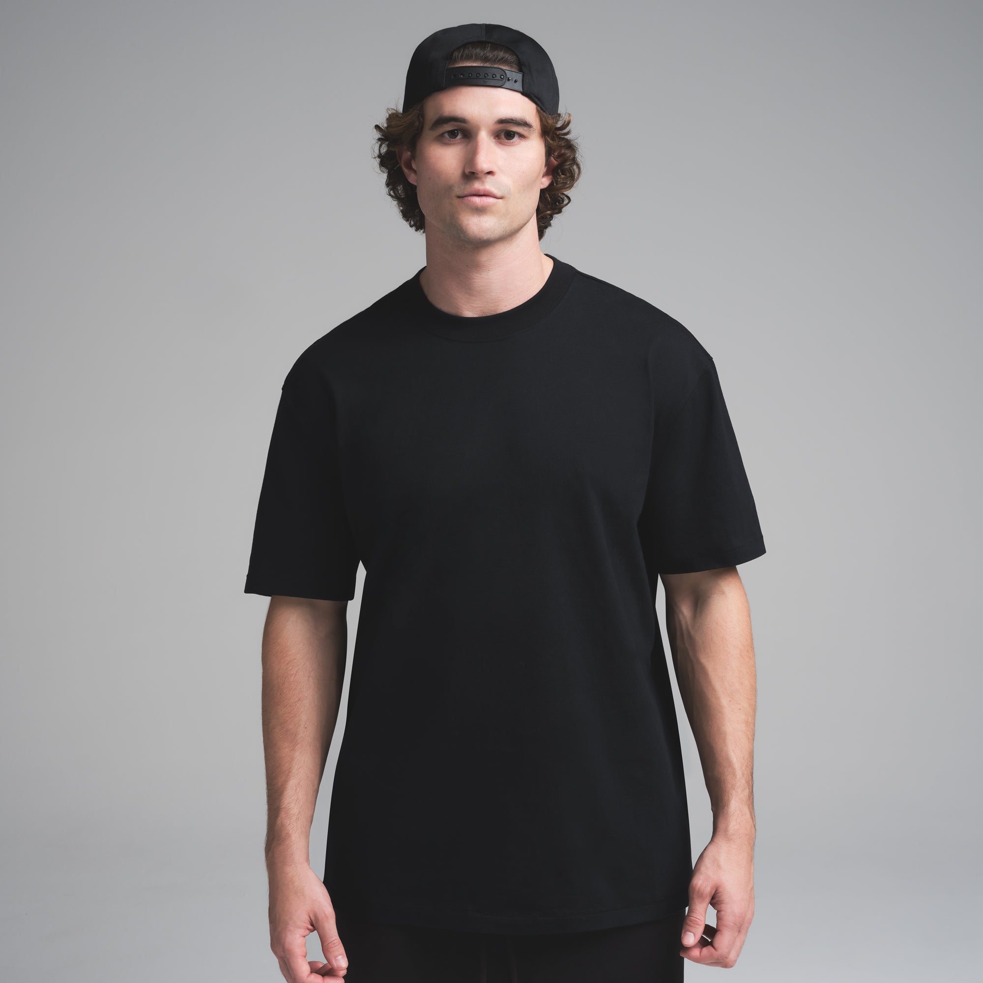 HEAVYWEIGHT COTTON MENS RELAXED T-SHIRT | OBSIDIAN - Image 3
