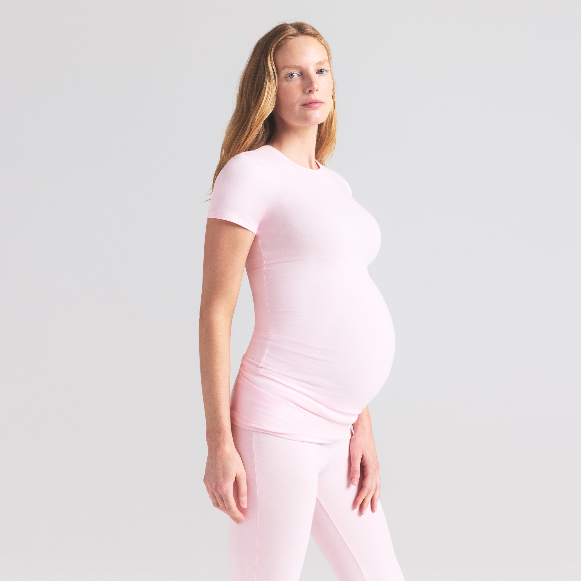 COTTON JERSEY MATERNITY T-SHIRT | CHERRY BLOSSOM - Image 3
