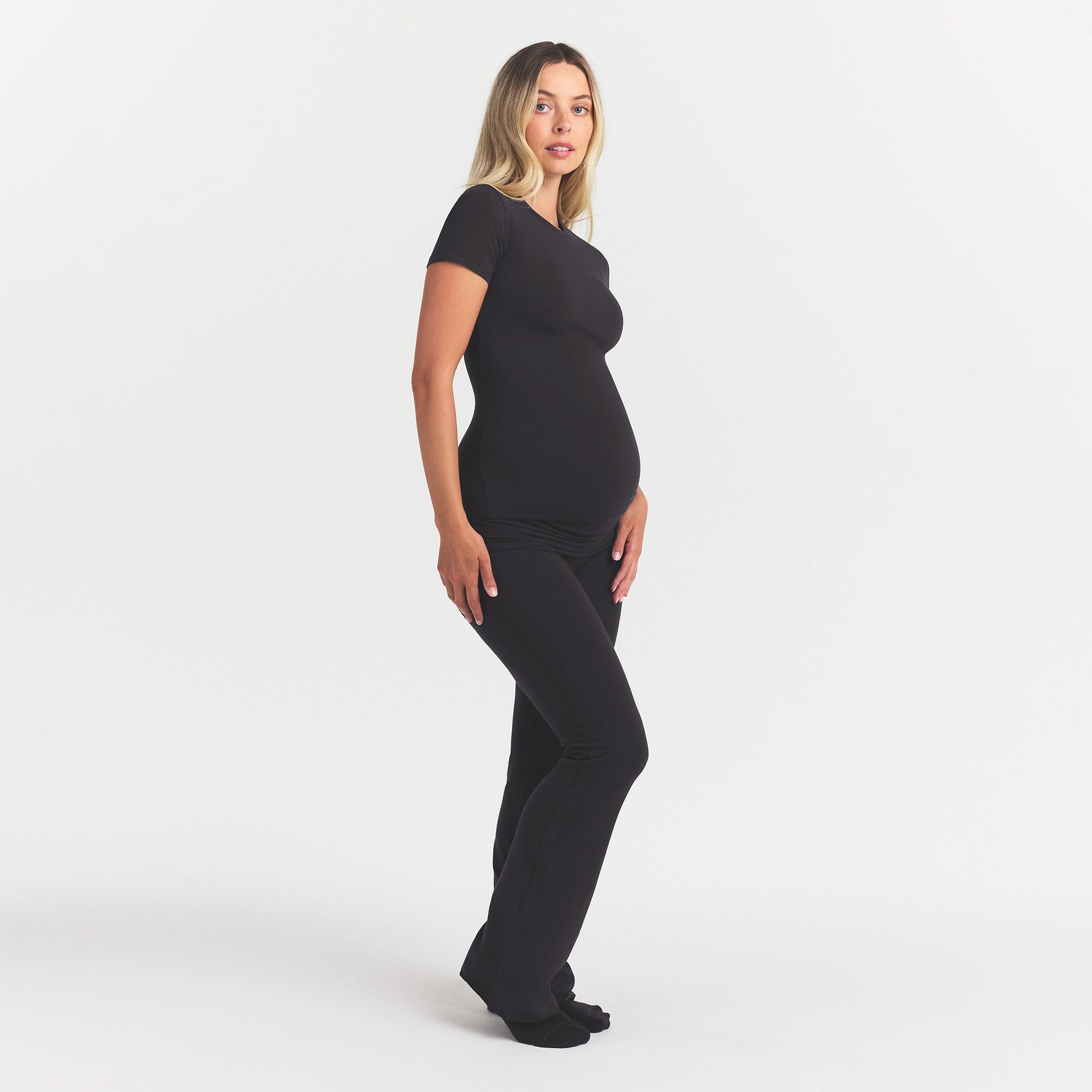 COTTON JERSEY MATERNITY T-SHIRT | SOOT - Image 2