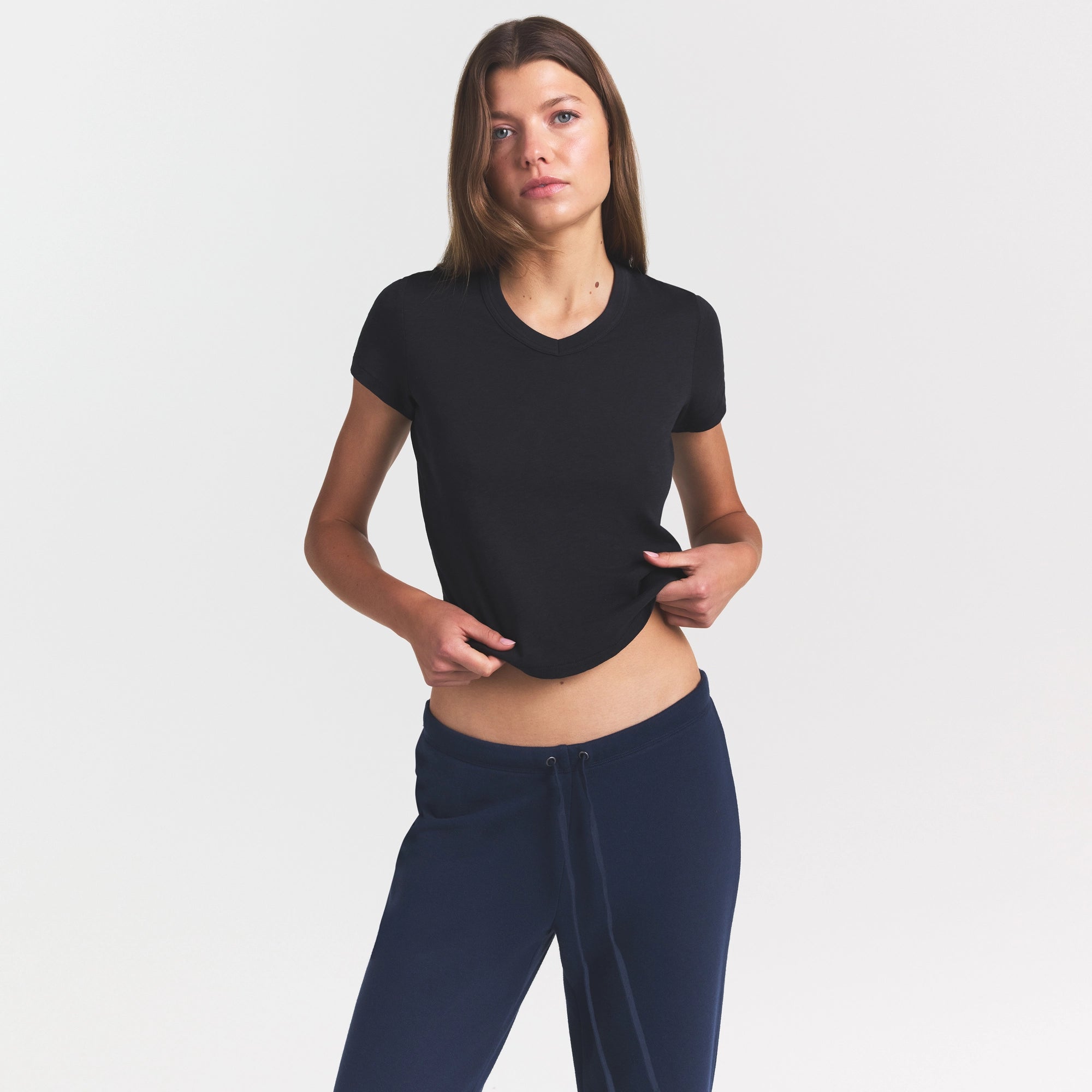 WORN IN JERSEY BABY V NECK TEE | WASHED ONYX - Image 3