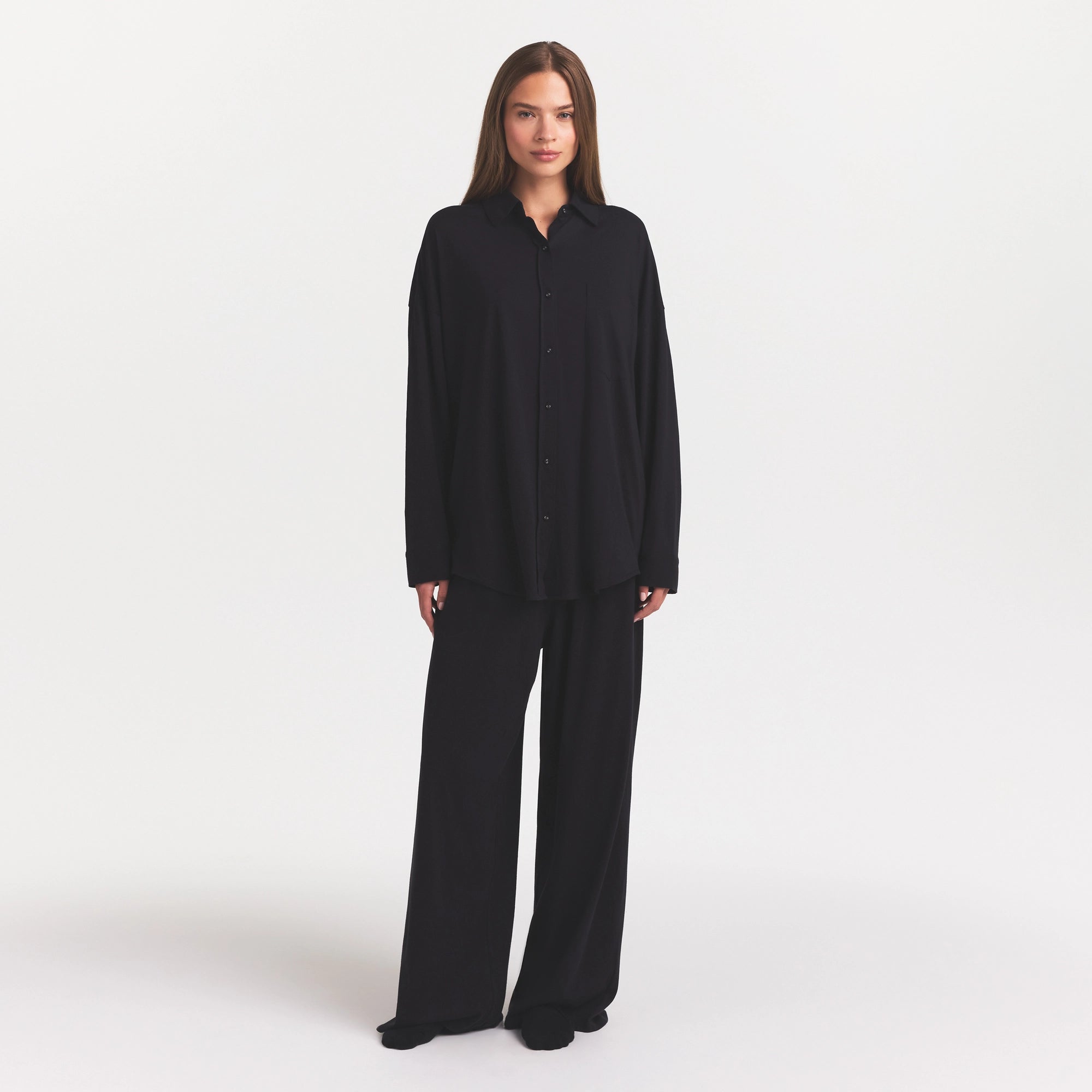 ORGANIC COTTON SLEEP LONG SLEEVE SET | OBSIDIAN - Image 2