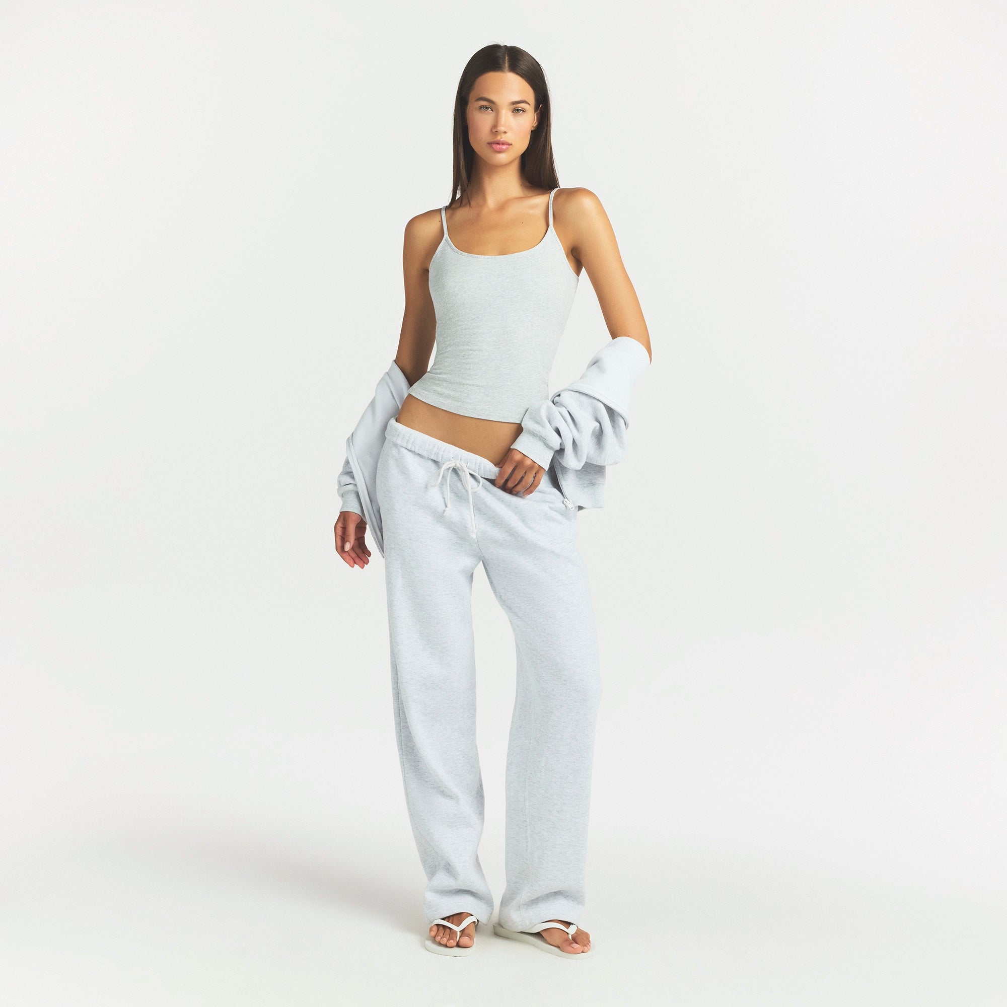 COTTON FLEECE CLASSIC STRAIGHT LEG PANT | LIGHT HEATHER GREY - Image 2