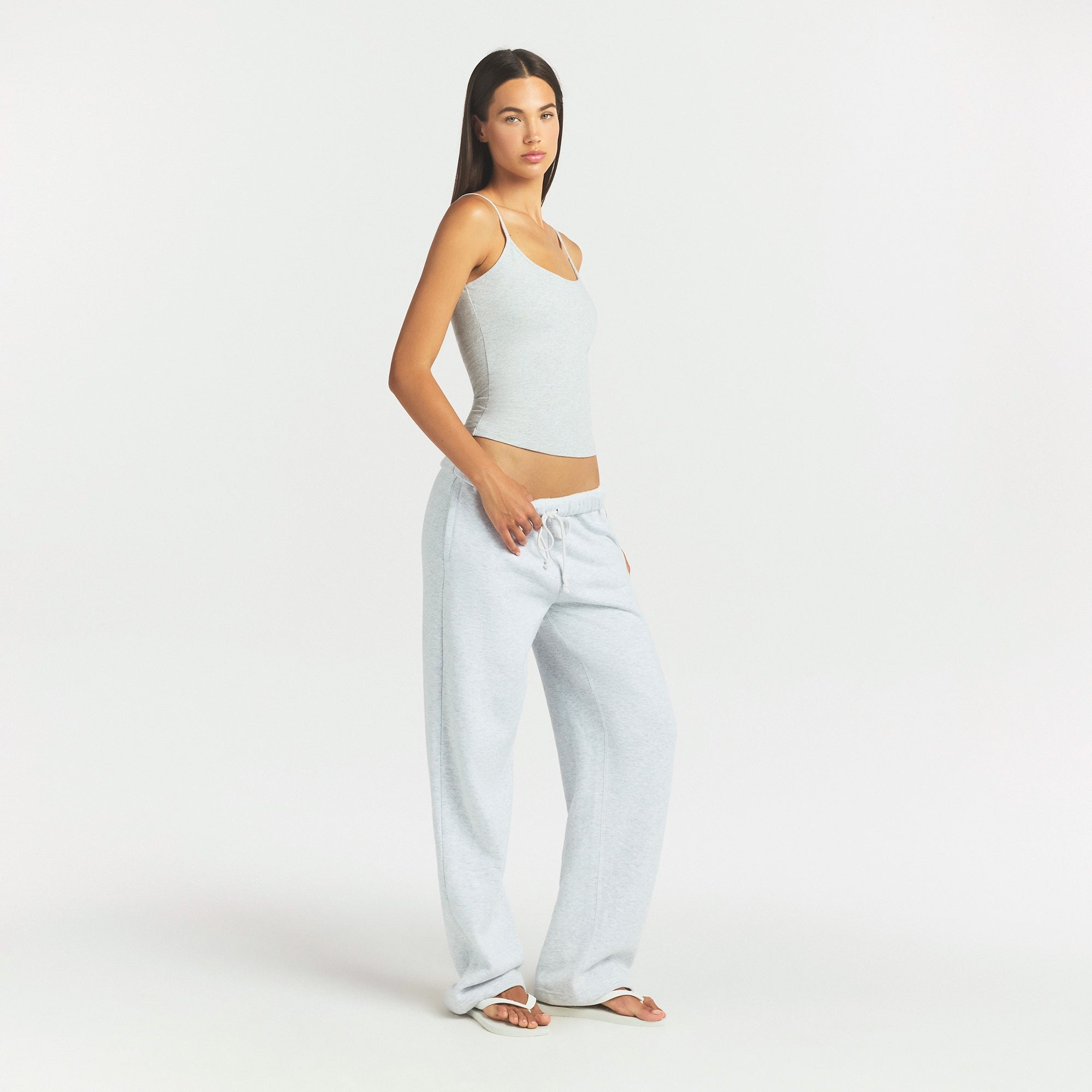 COTTON FLEECE CLASSIC STRAIGHT LEG PANT | LIGHT HEATHER GREY - Image 3
