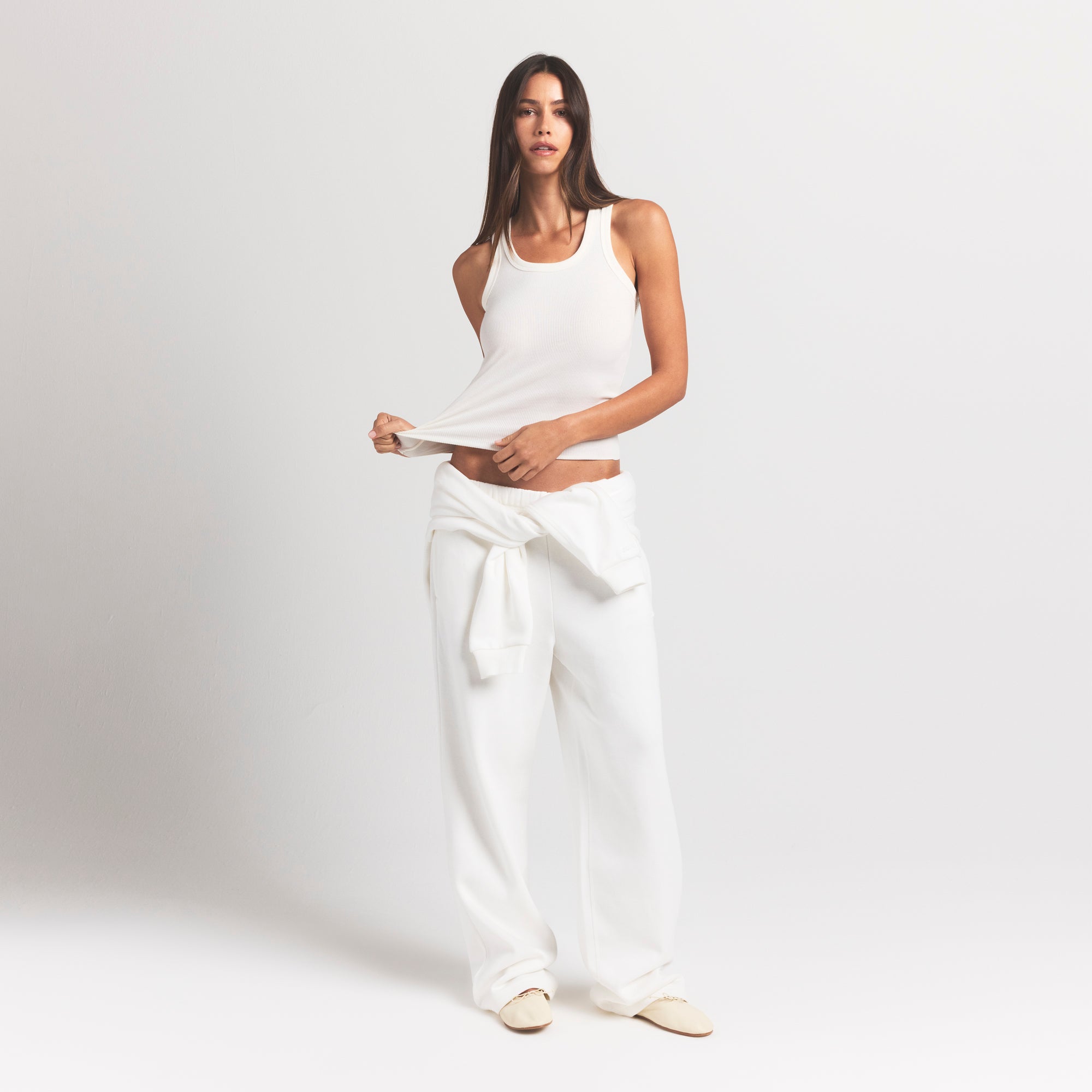 COTTON FLEECE CLASSIC STRAIGHT LEG PANT | MARBLE - Image 2