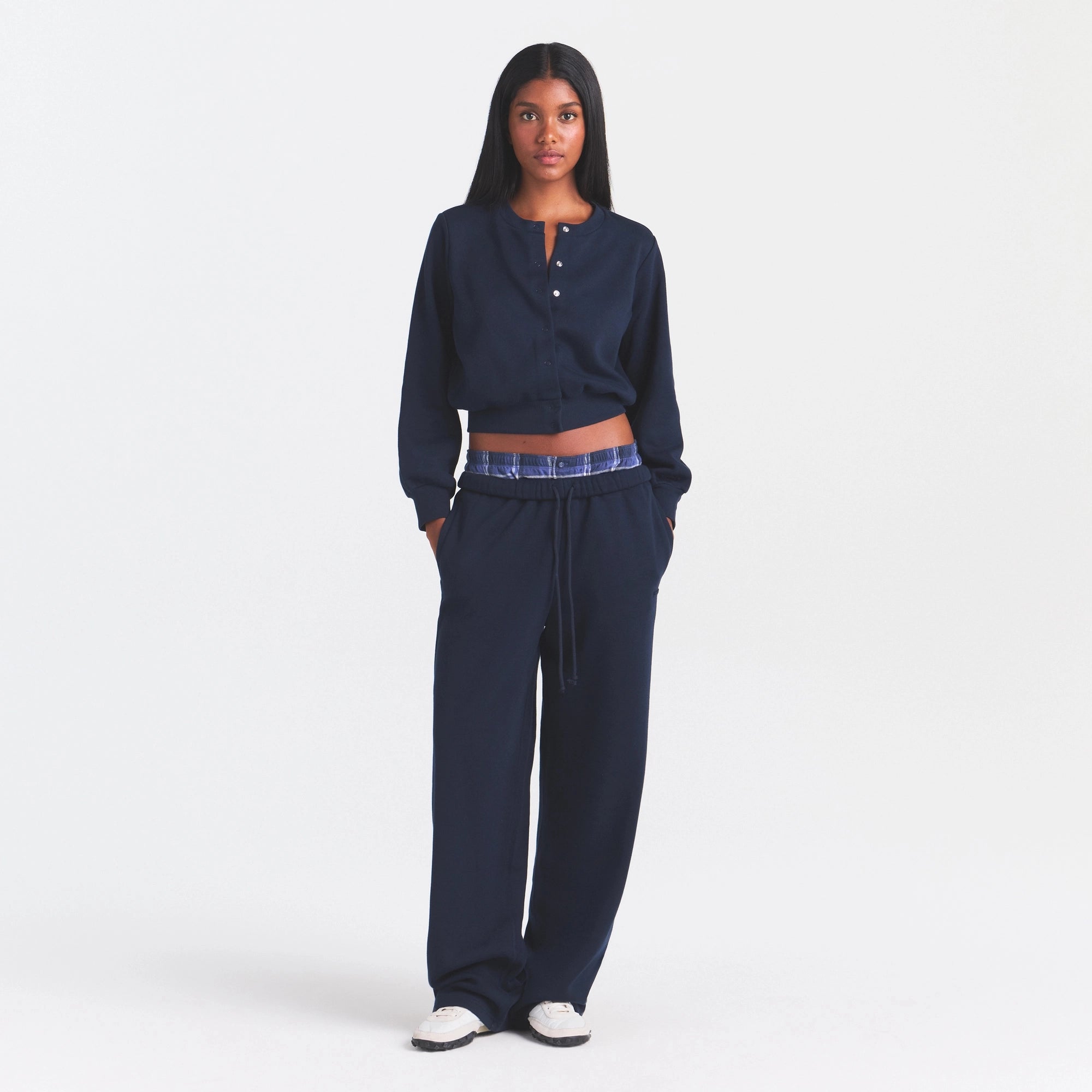 COTTON FLEECE CLASSIC STRAIGHT LEG PANT | NAVY - Image 2