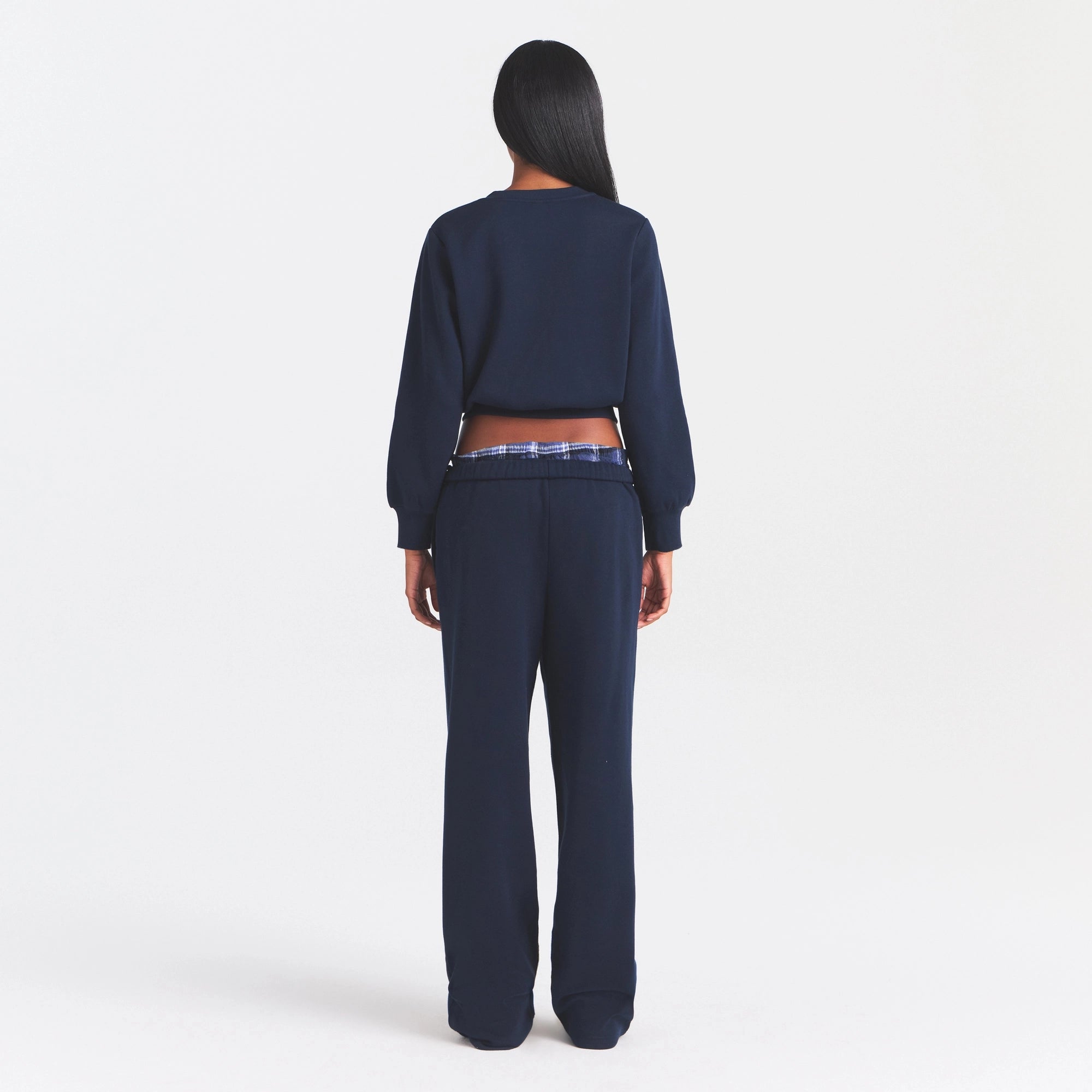 COTTON FLEECE CLASSIC STRAIGHT LEG PANT | NAVY - Image 5