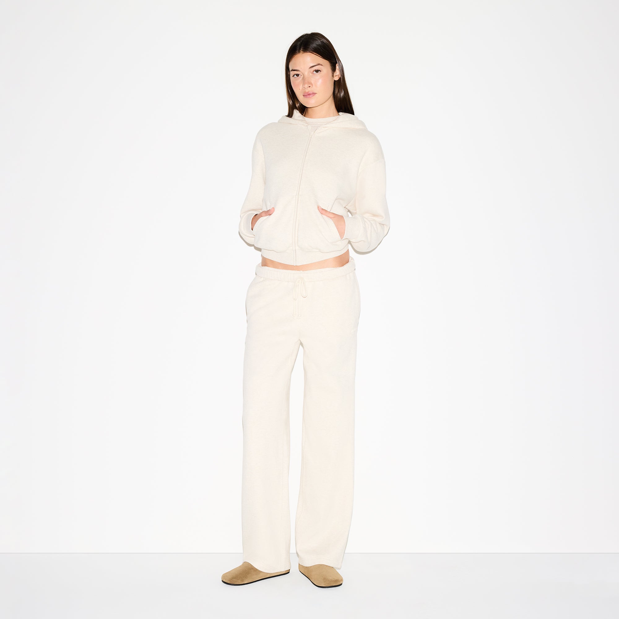 COTTON FLEECE CLASSIC STRAIGHT LEG PANT | OATMEAL HEATHER - Image 4