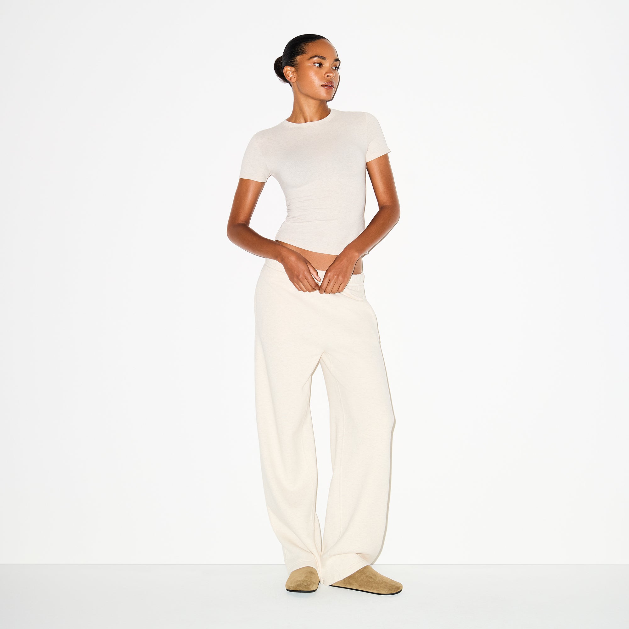 COTTON FLEECE CLASSIC STRAIGHT LEG PANT | OATMEAL HEATHER - Image 5
