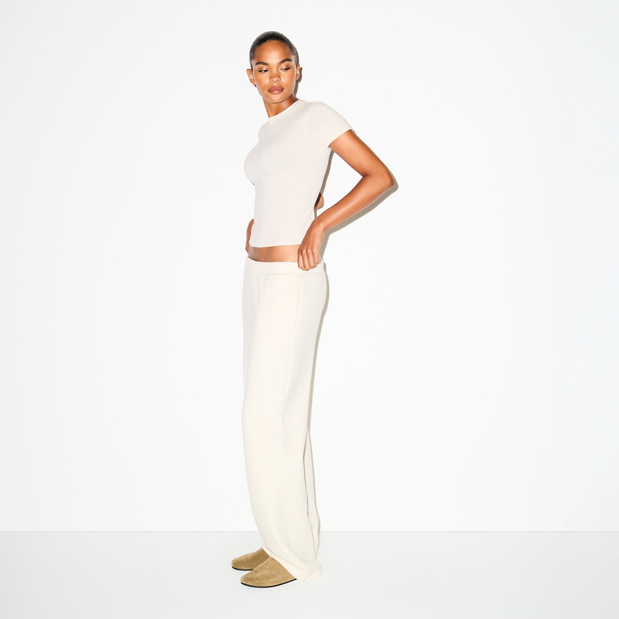 COTTON FLEECE CLASSIC STRAIGHT LEG PANT | OATMEAL HEATHER - Image 6
