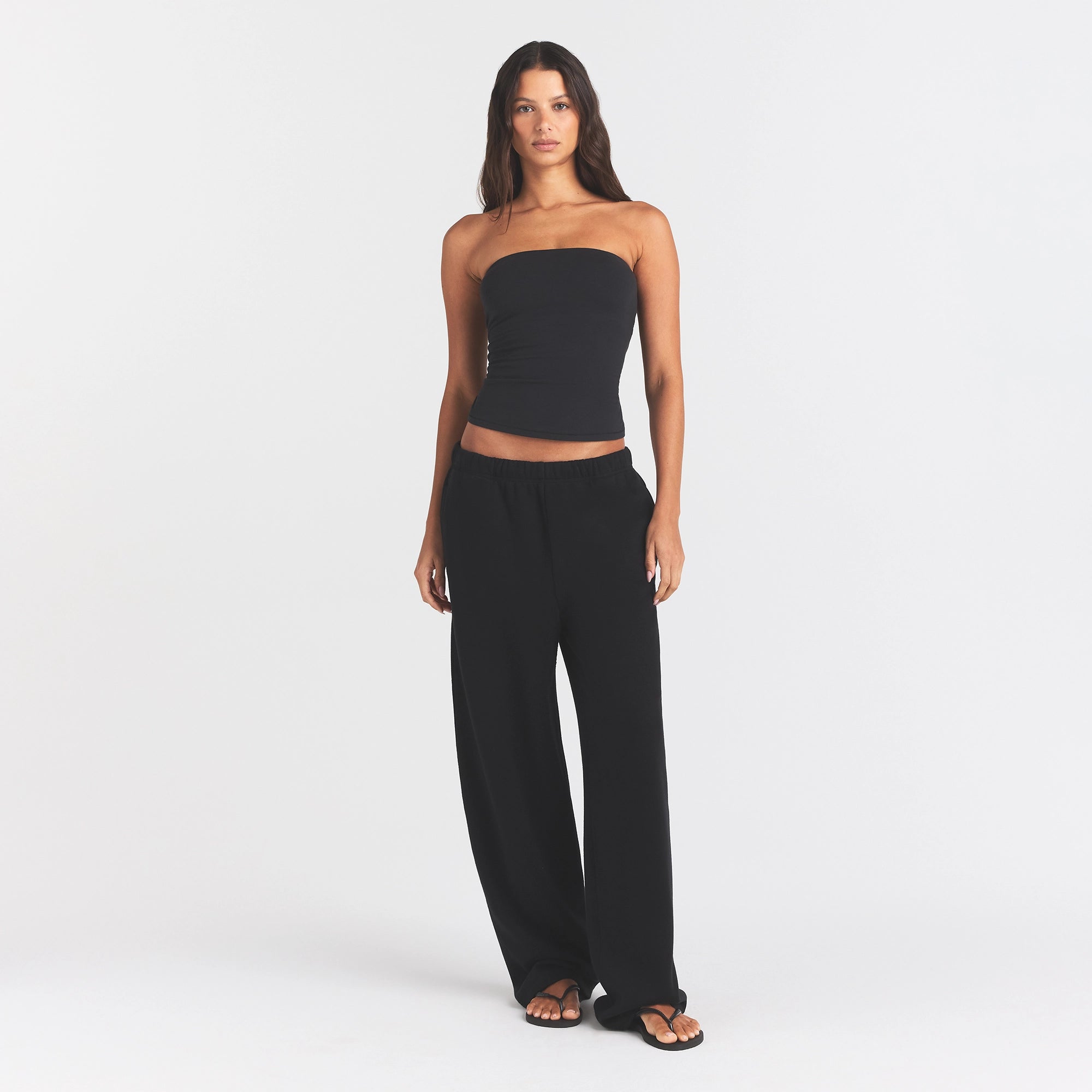 COTTON FLEECE CLASSIC STRAIGHT LEG PANT | ONYX - Image 2
