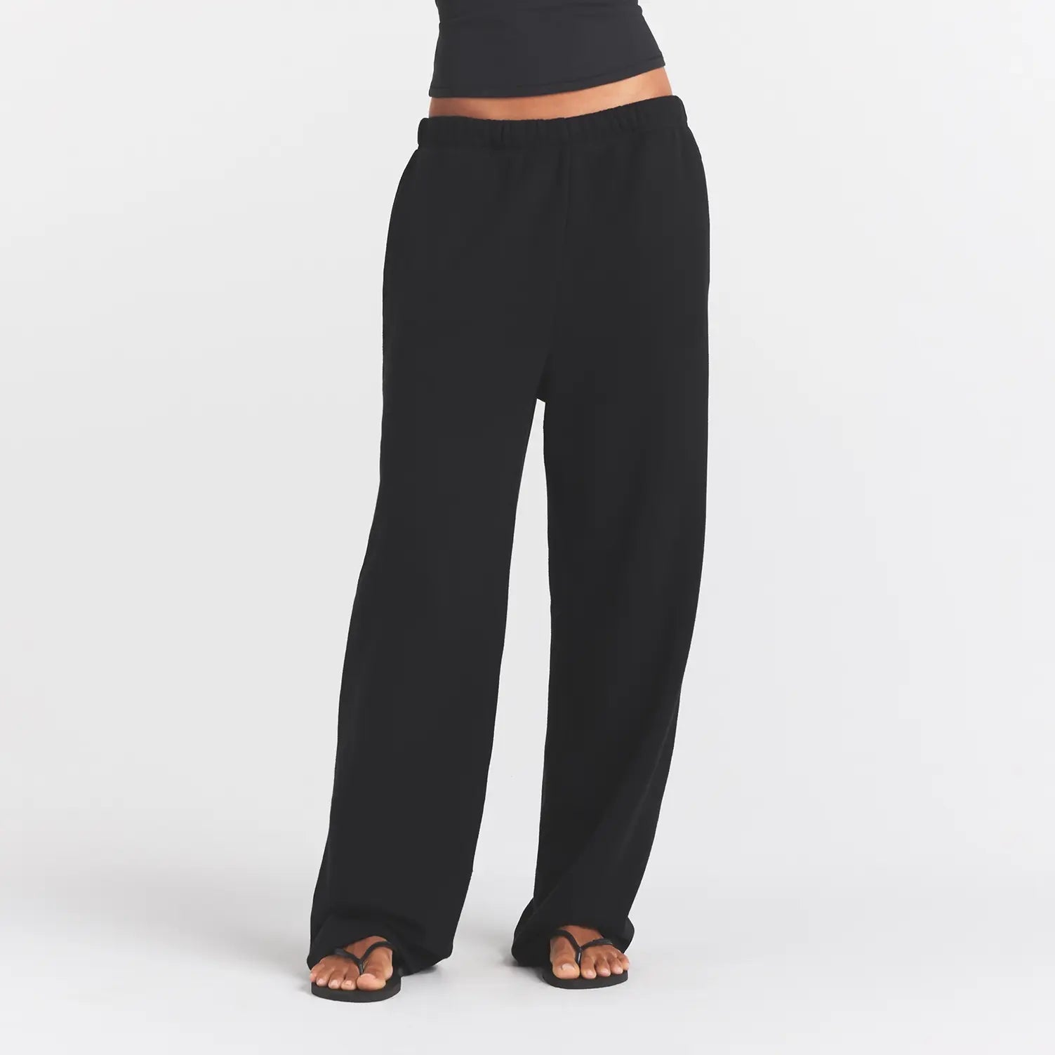 COTTON FLEECE CLASSIC STRAIGHT LEG PANT | ONYX - Image 4