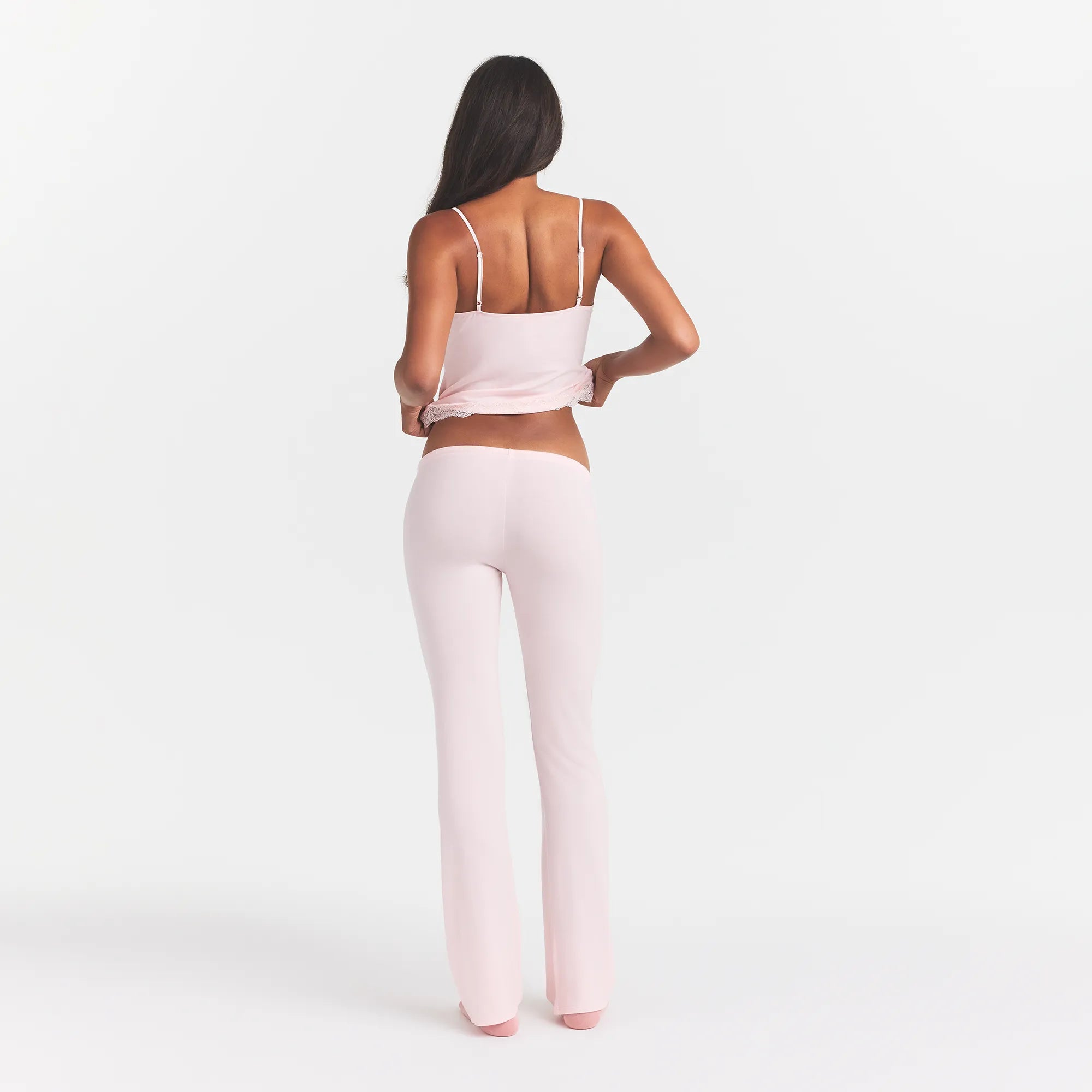 SKIMS SLEEP LACE CAMI AND PANT SET | BARELY PINK - Image 5