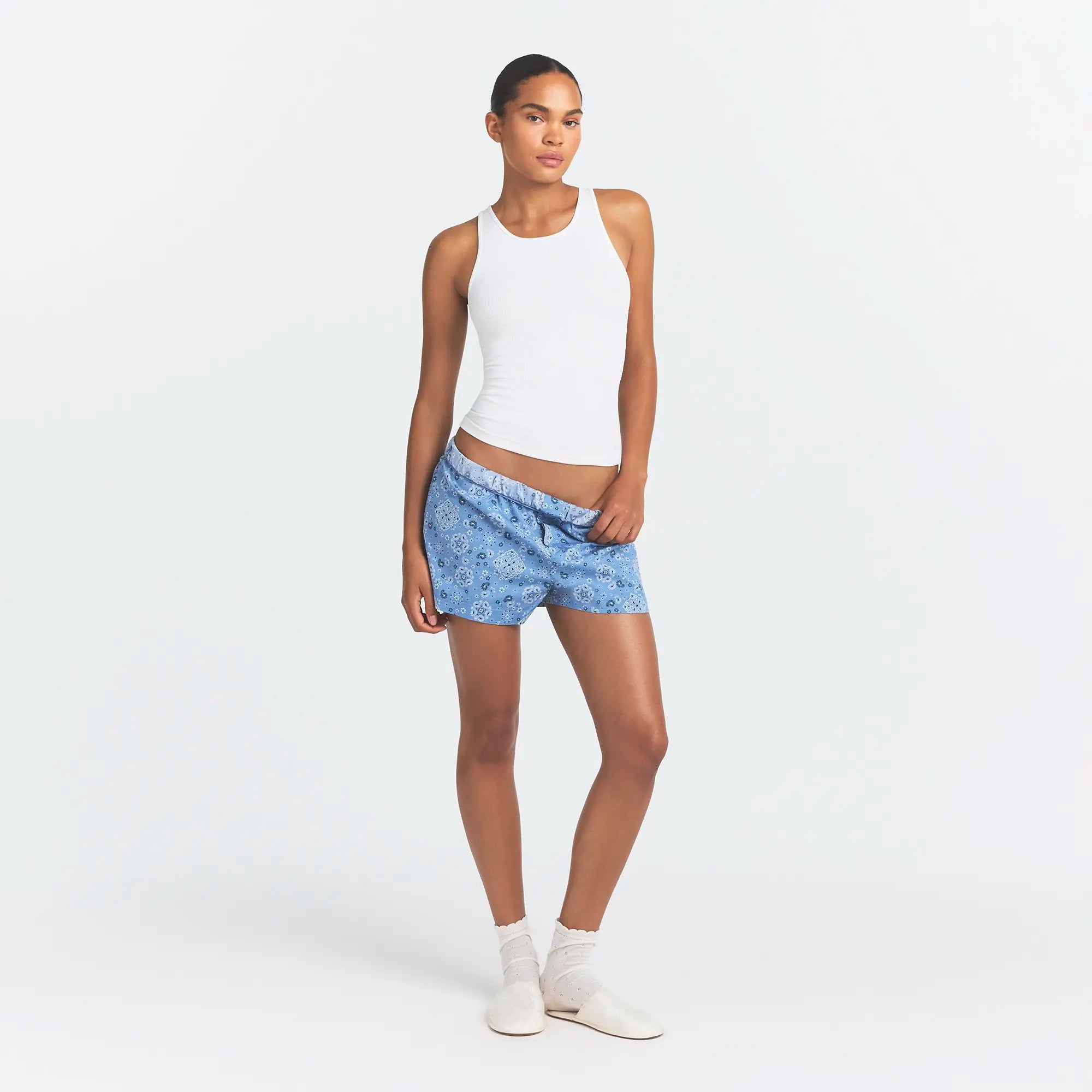 COTTON POPLIN BOXER SLEEP SET | ARCTIC SNOW BANDANA - Image 2