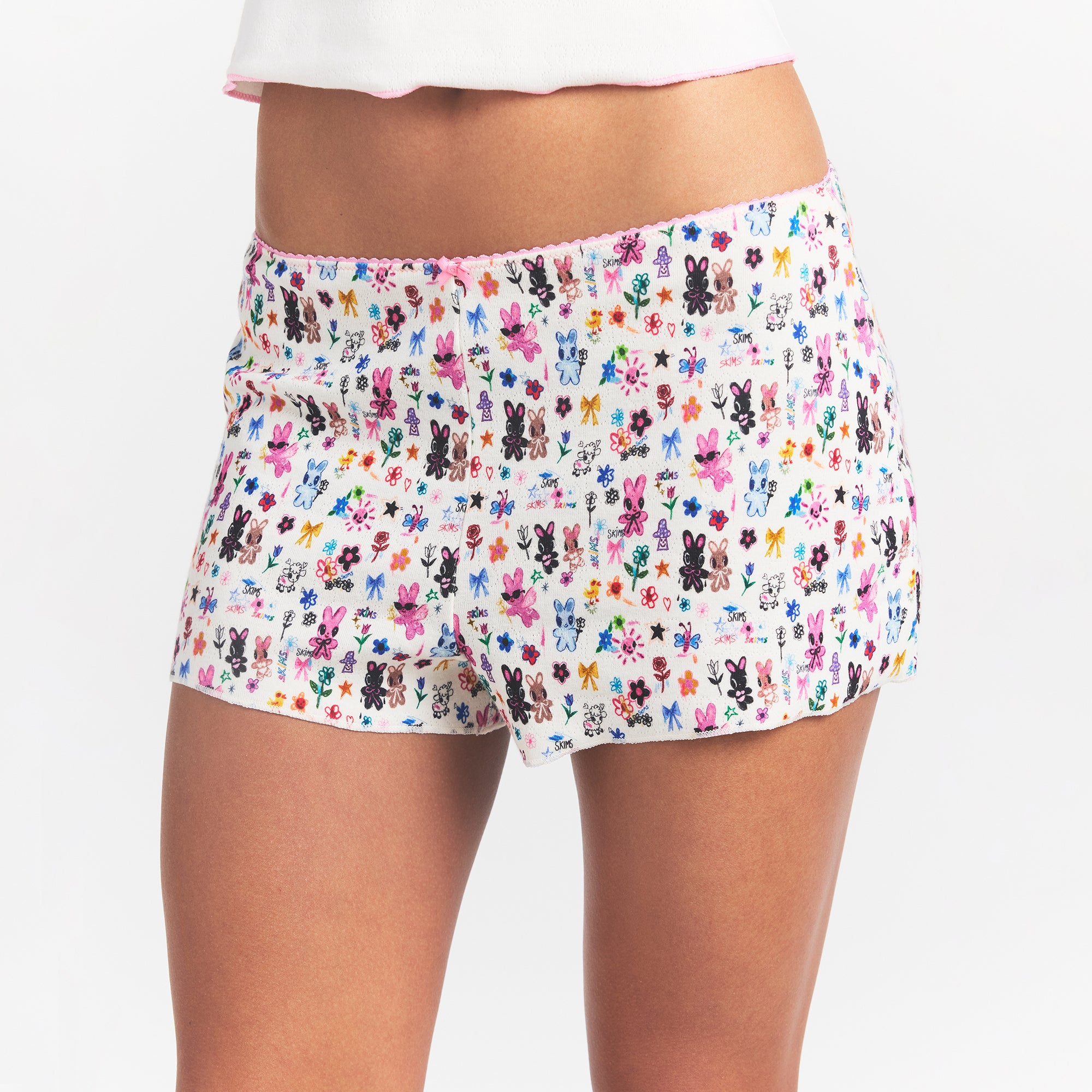 LOGO POINTELLE CAMI AND SHORT SET | MARBLE HAPPY BUNNIES - Image 4