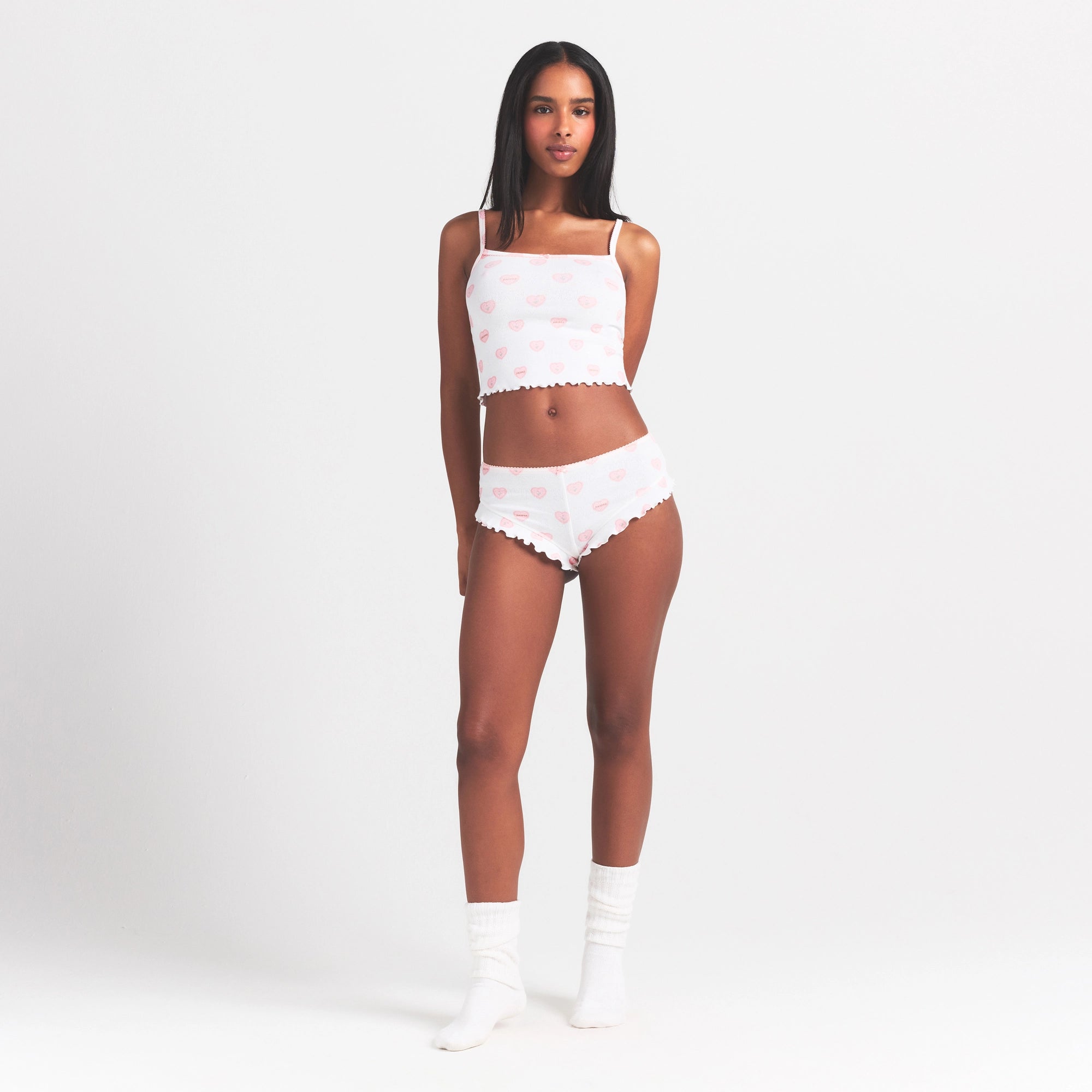LOGO POINTELLE CAMI SLEEP SET | SNOW LACE HEARTS - Image 2