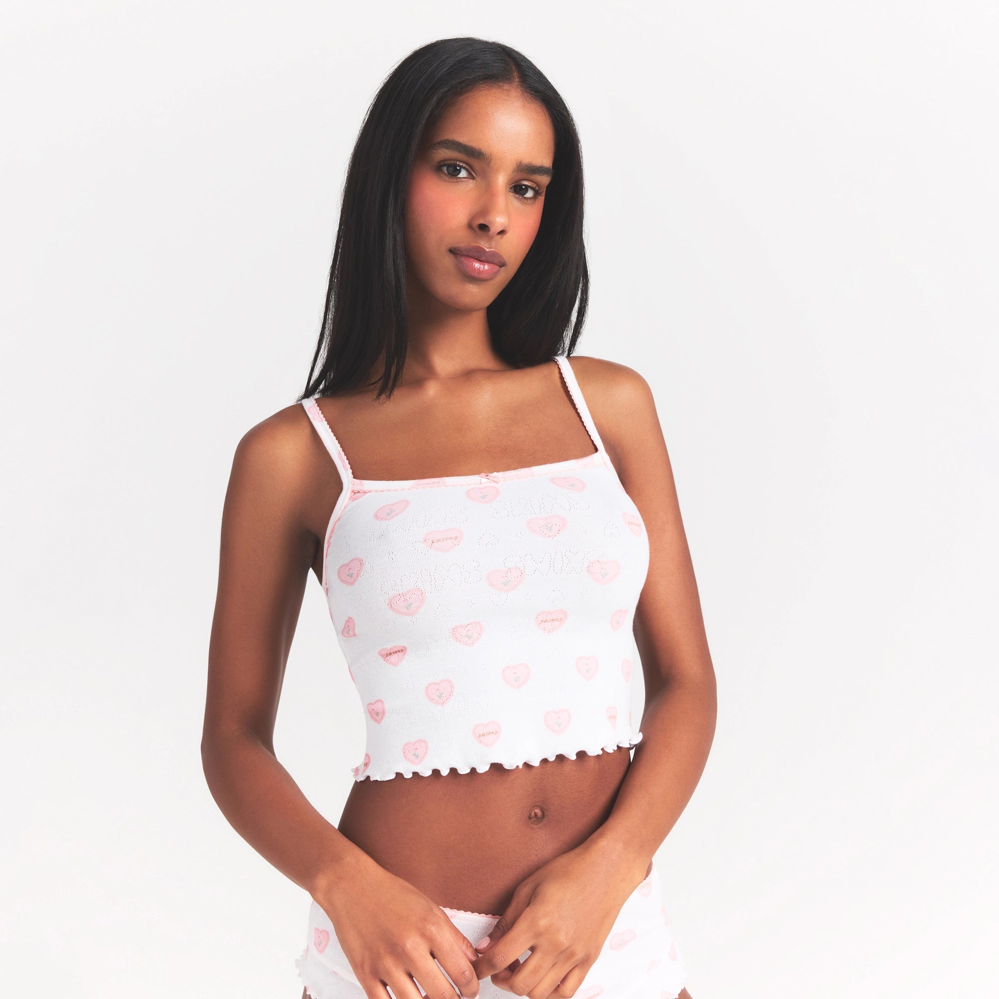 LOGO POINTELLE CAMI SLEEP SET | SNOW LACE HEARTS - Image 4