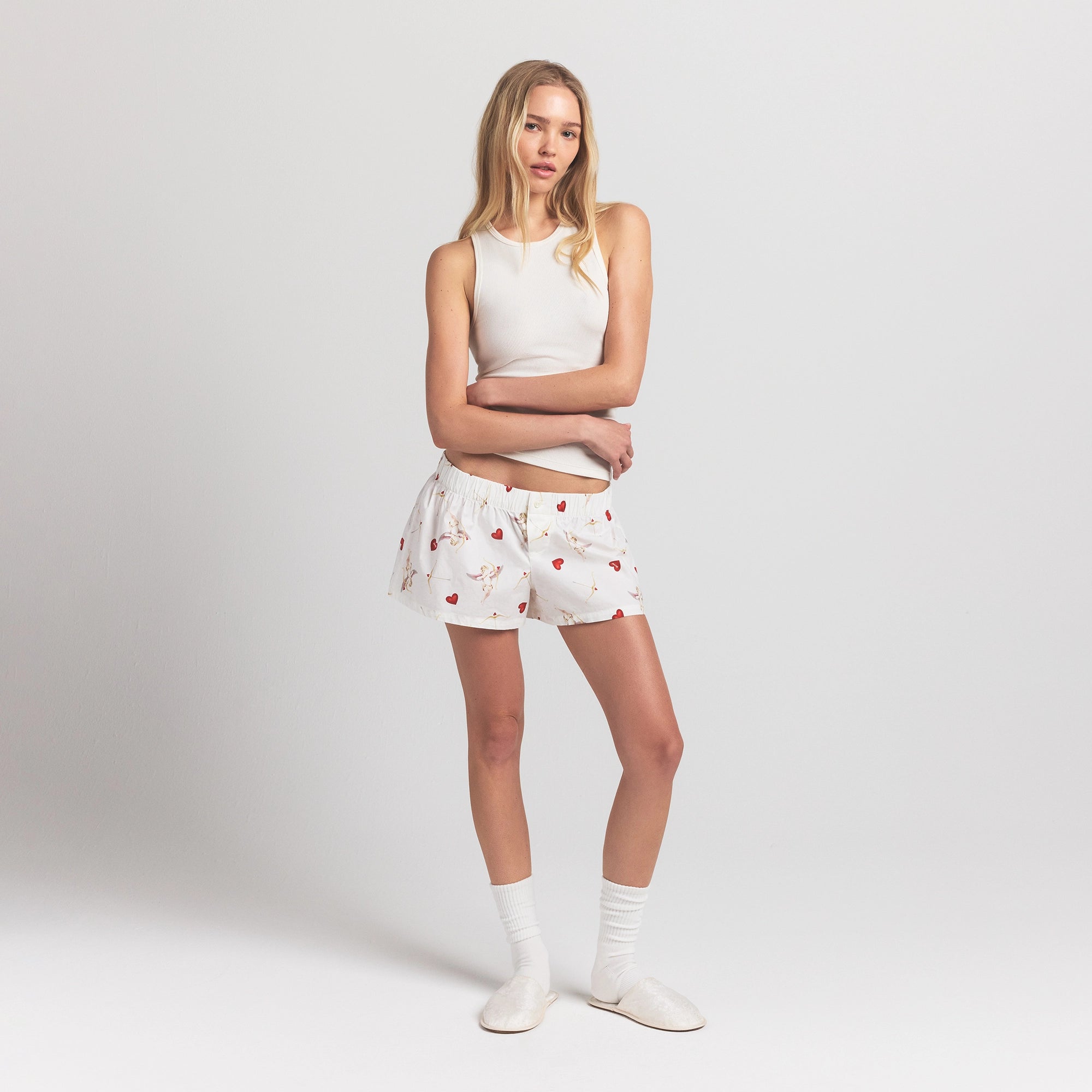 COTTON POPLIN BOXER SLEEP SET | MARBLE CHERUB PRINT - Image 2