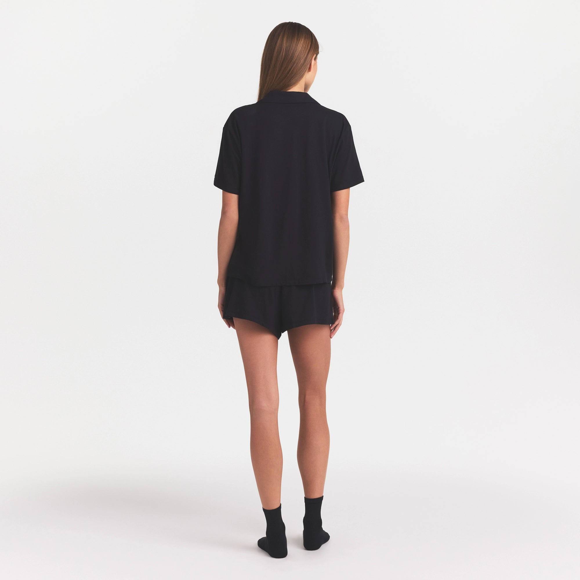 ORGANIC COTTON SLEEP SHORT SLEEVE SET | OBSIDIAN - Image 5