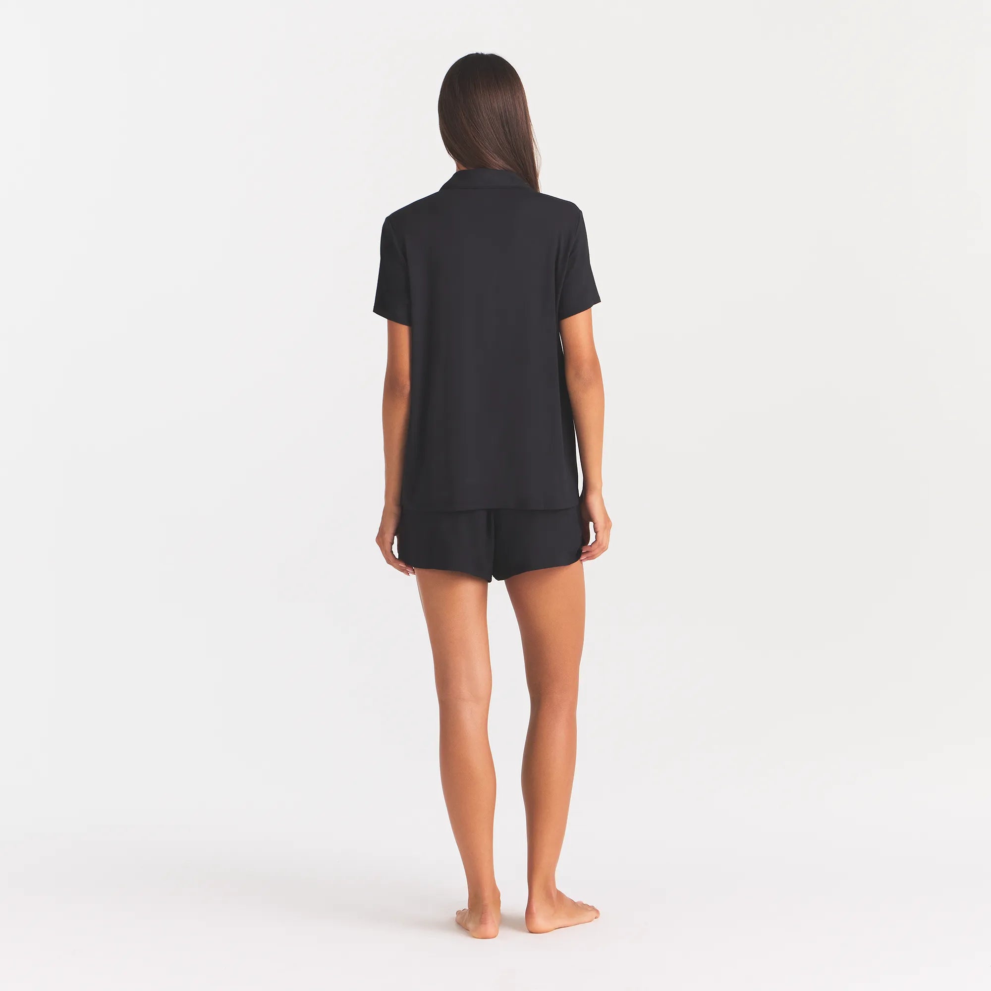 SKIMS SLEEP SHORT SLEEVE BUTTON UP SET | ONYX - Image 4