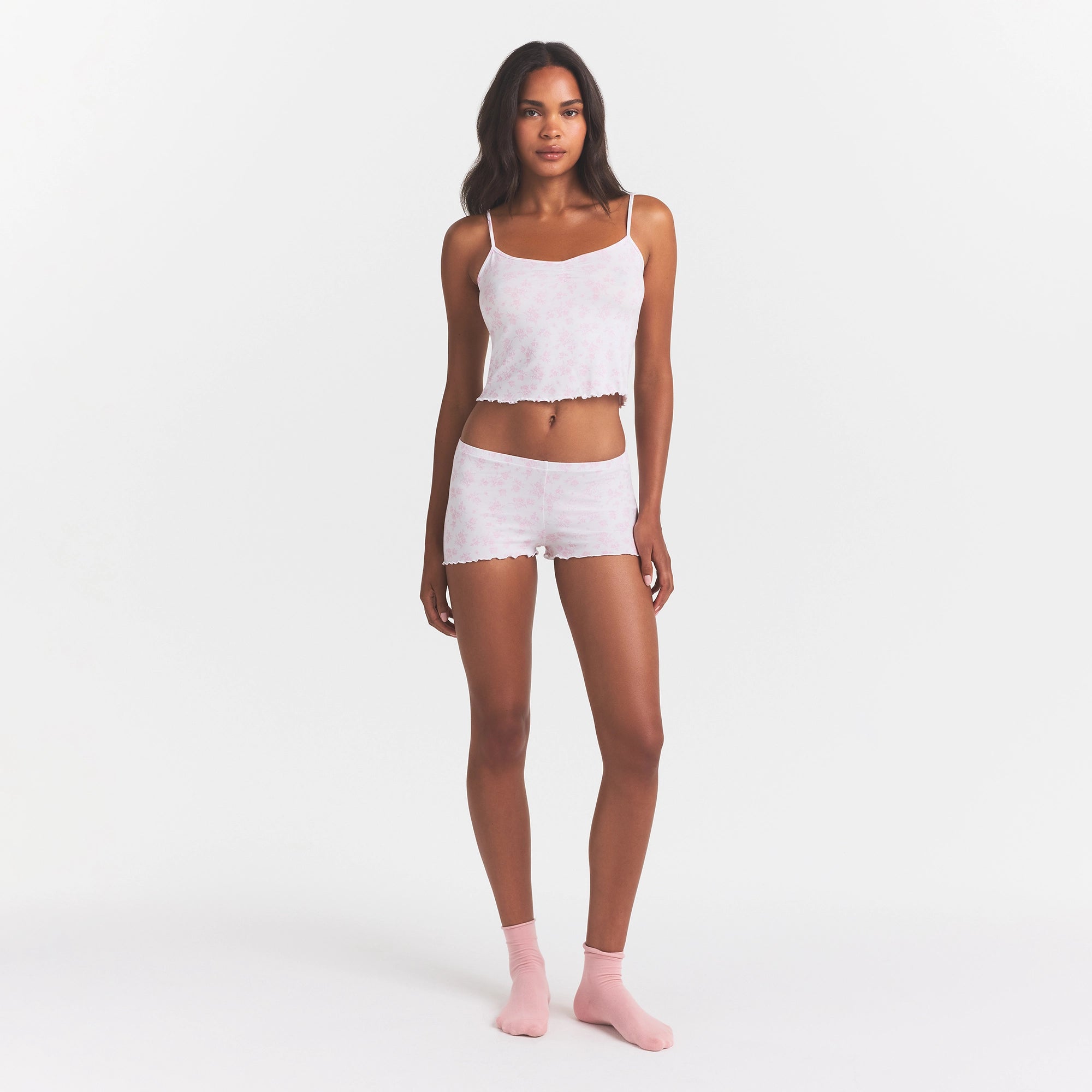 SKIMS SLEEP CAMI SET | SNOW DELICATE FLORAL PRINT - Image 2